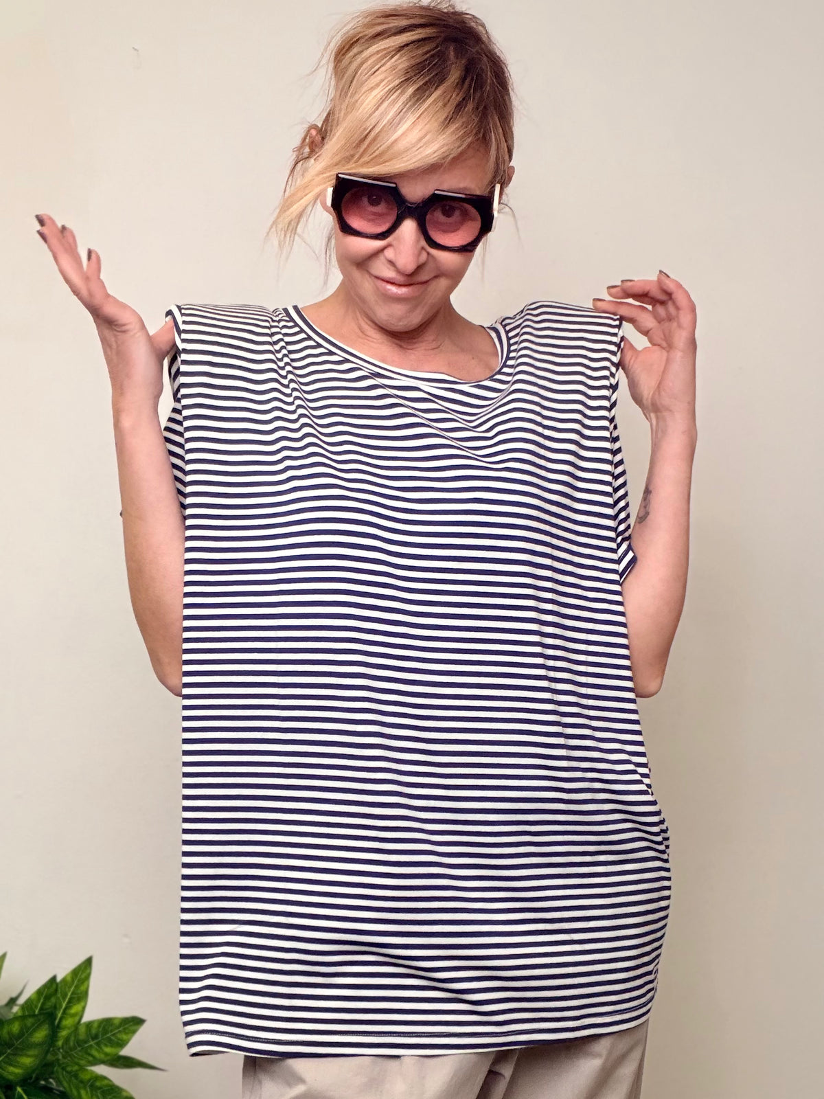 T-shirt Oversize a Righe Marinière