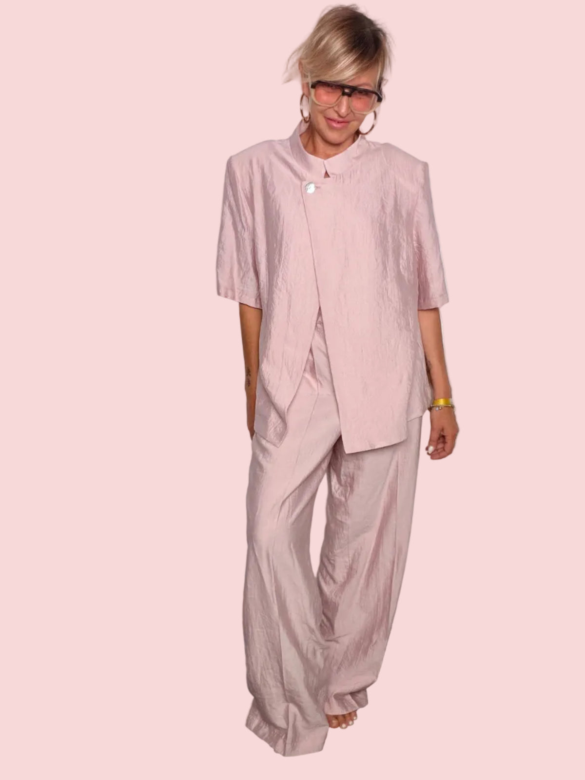 Completo Giacca Asimmetrica & Pantalone Wide Leg