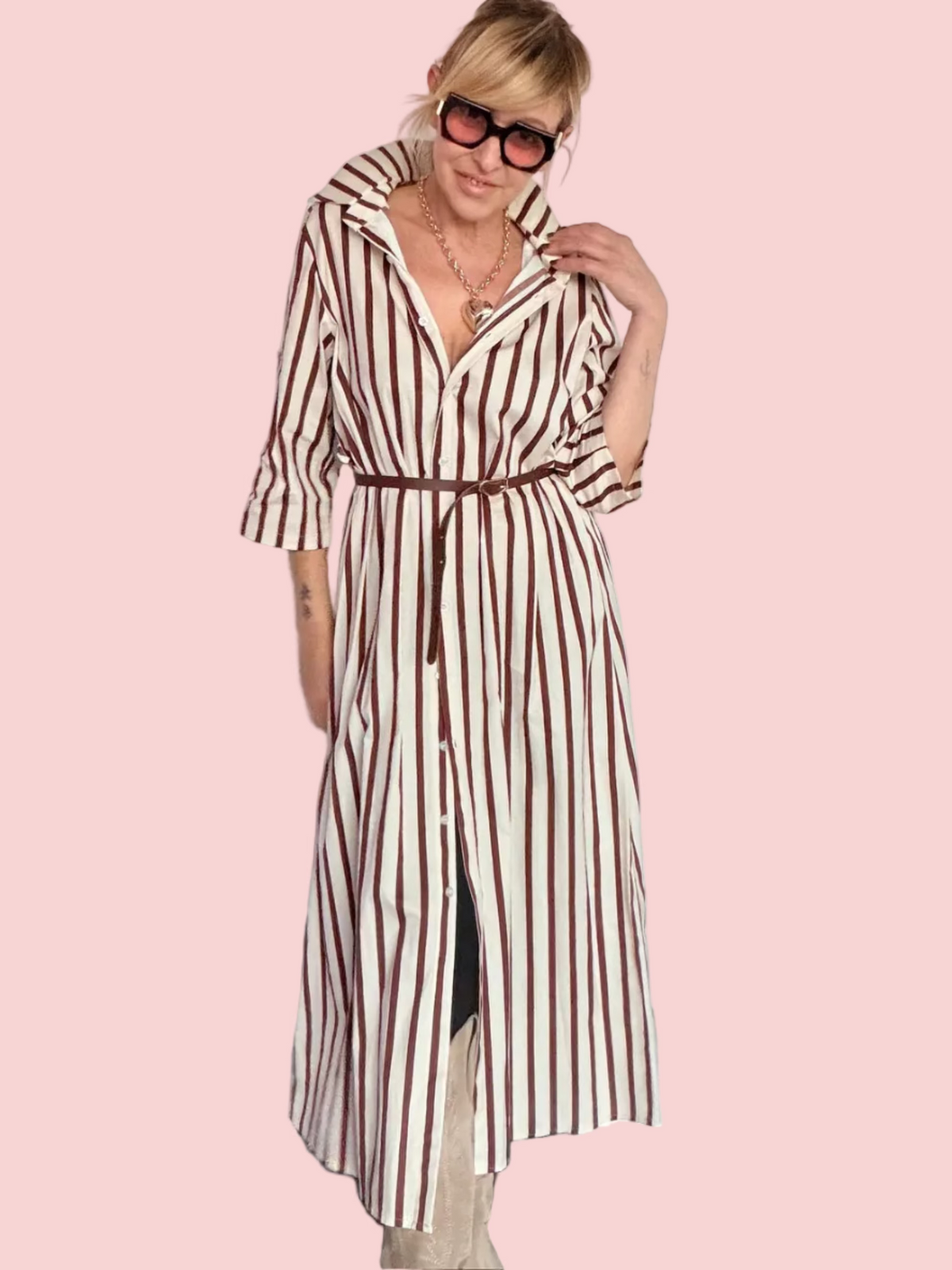 Abito Chemisier Righe Maxi