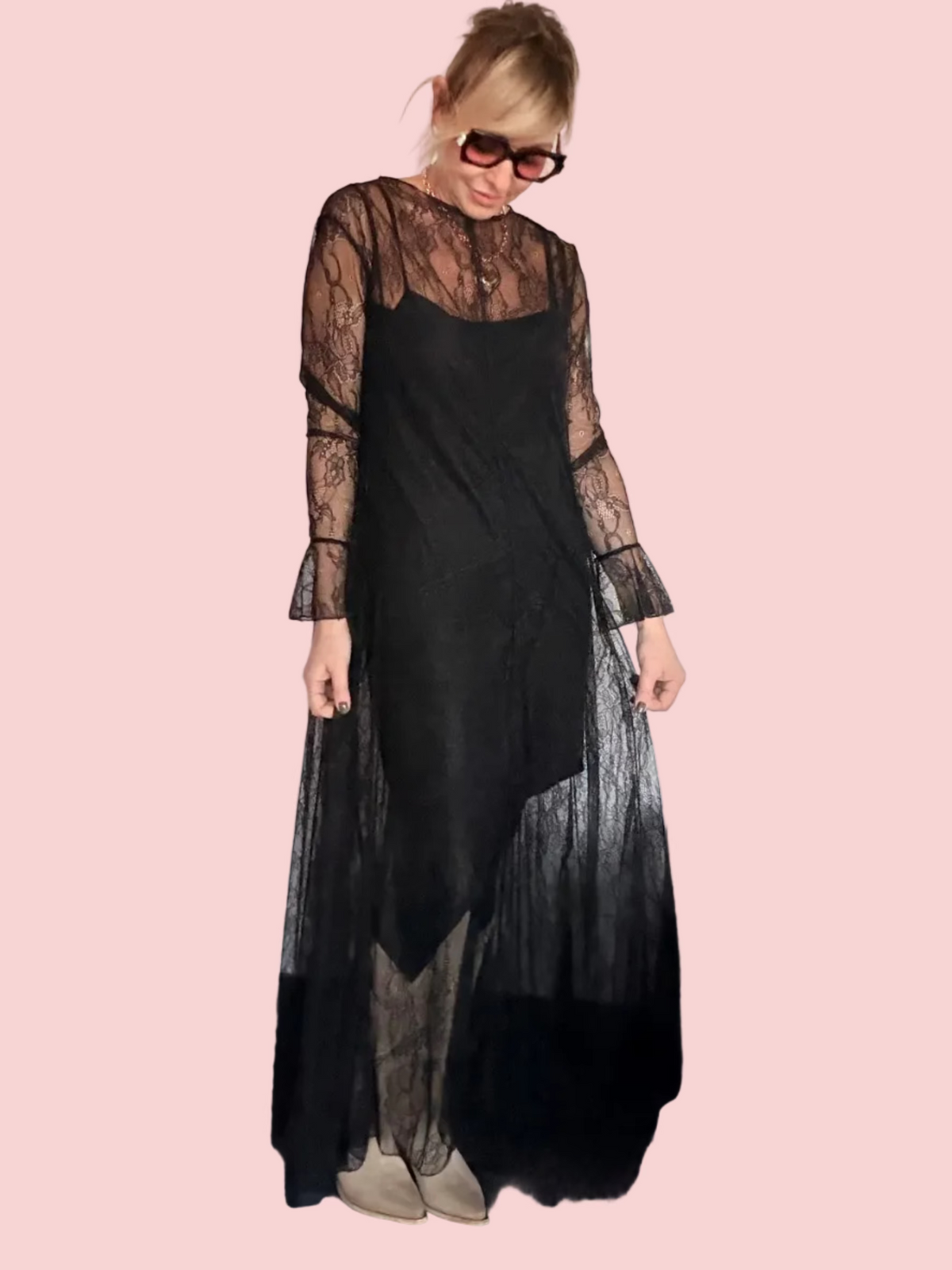 Abito Maxi Pizzo Oversize