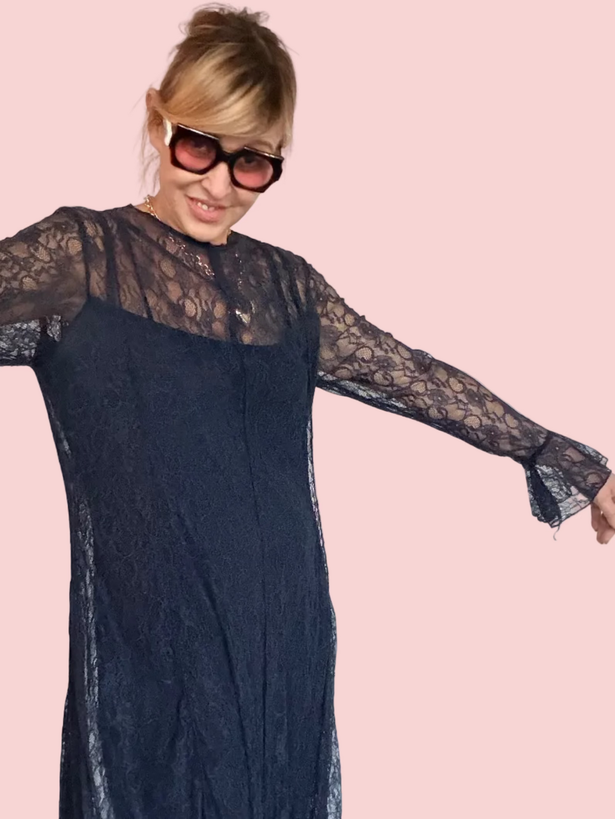 Abito Maxi Pizzo Oversize