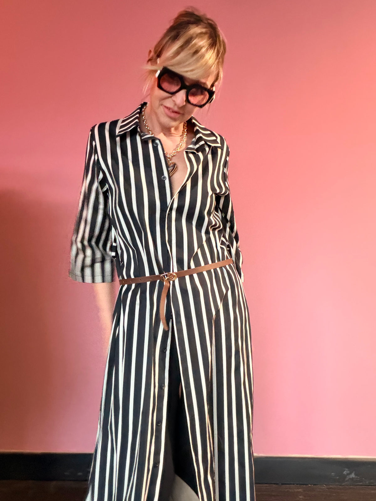 Abito Chemisier Righe Maxi