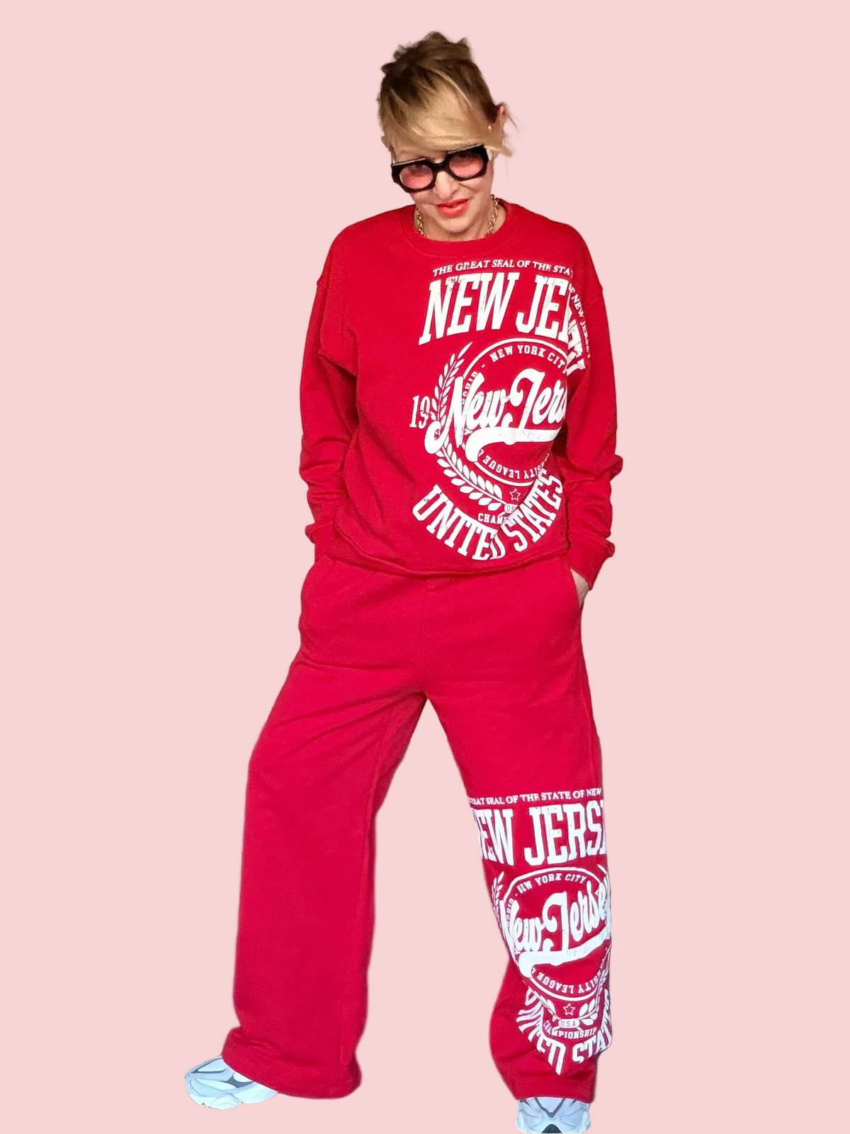 Pantalone Wide Leg New Jersey College