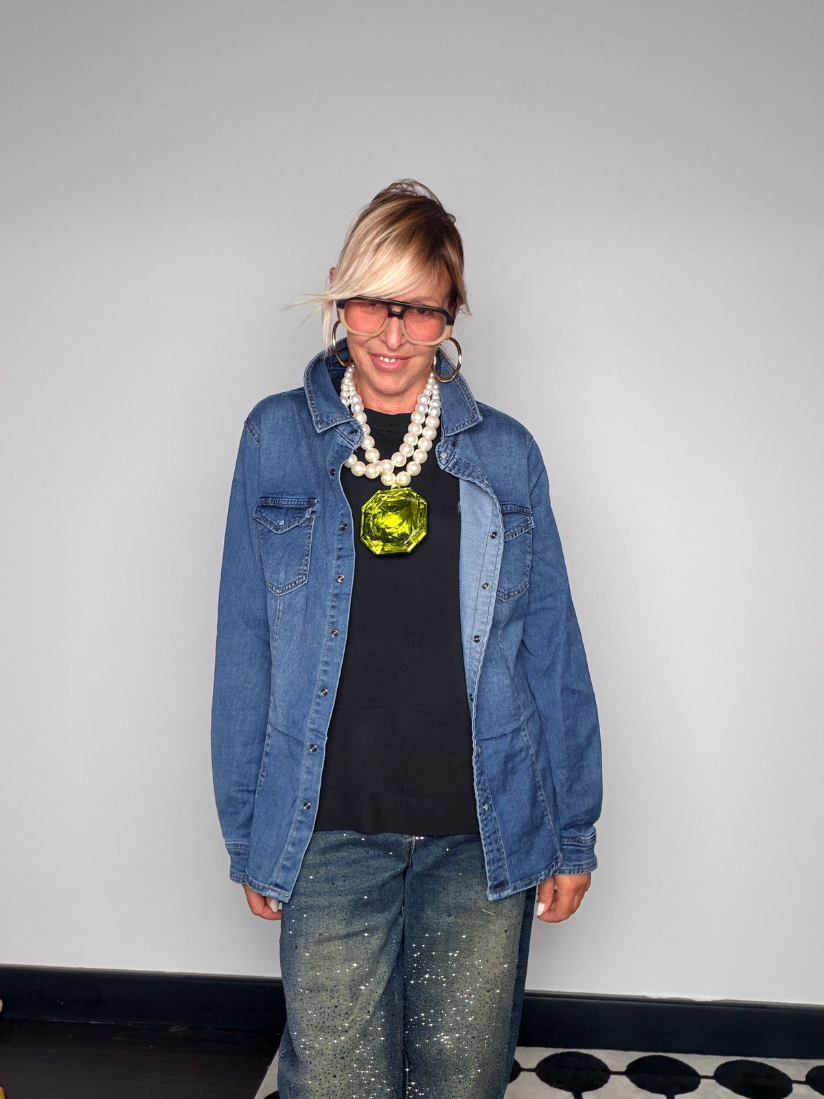 Camicia di Jeans Oversize Denim Medio