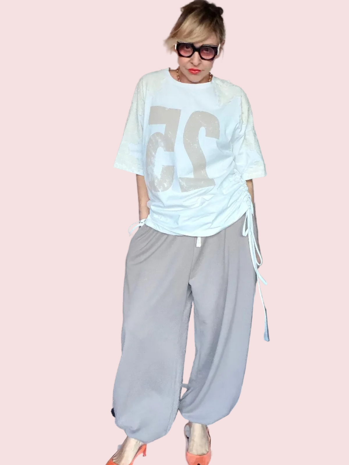 Pantalone Wide Leg Fluido – Grigio Tortora