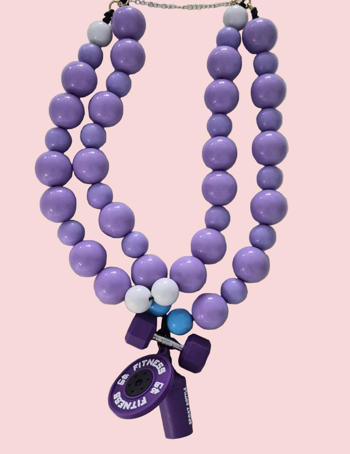 Collana Maxi Perle Lilla con Ciondoli Fitness