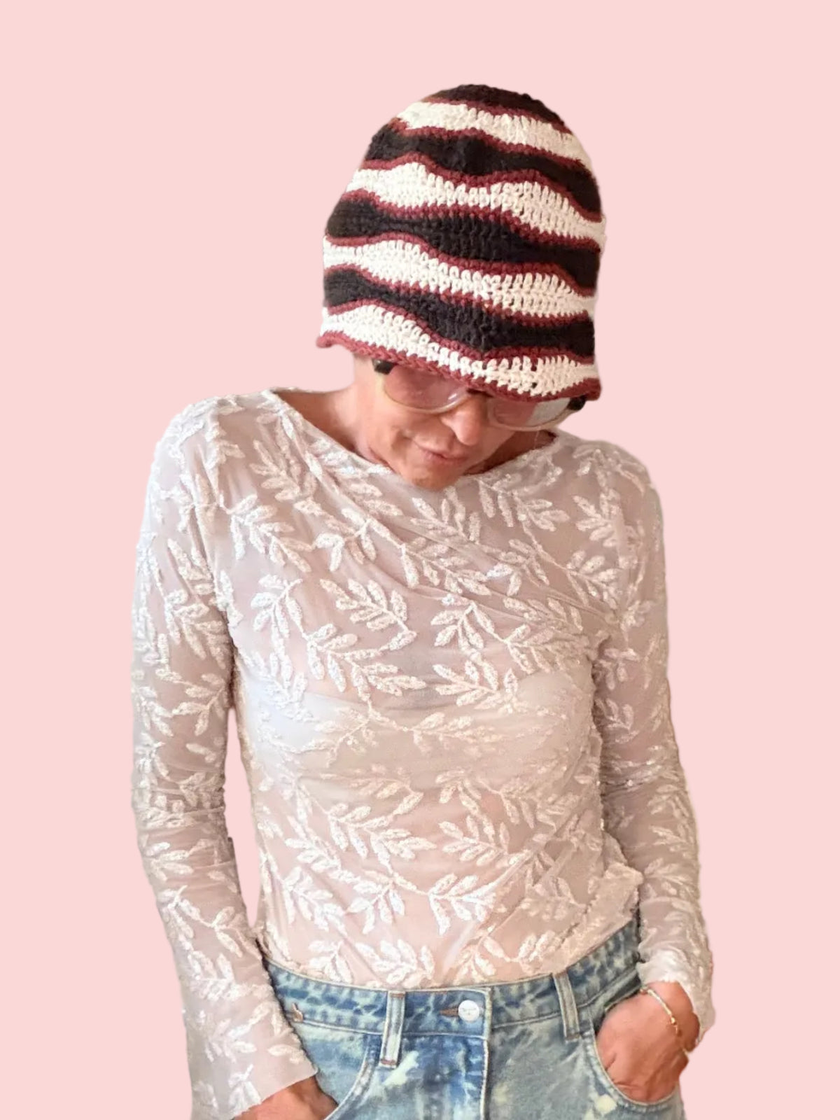 Maglia tulle ricami argentati paillettes