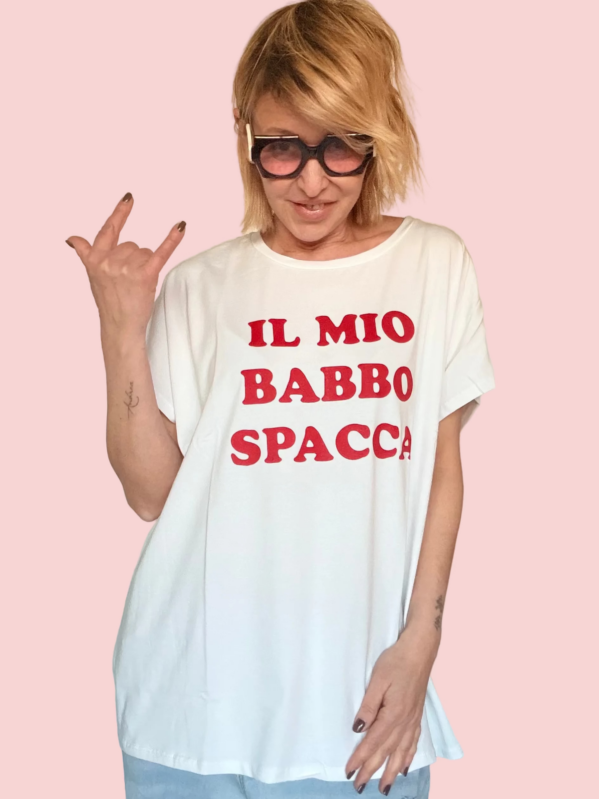 T-Shirt Over "Il Mio Babbo Spacca"