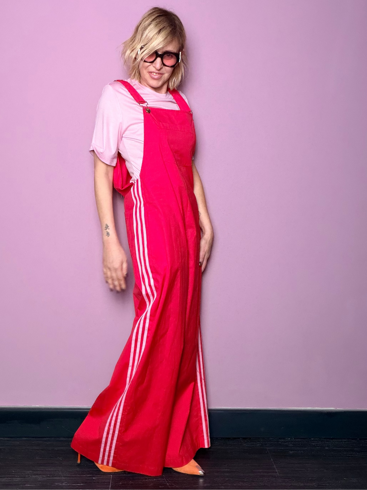 Salopette Wide Leg con Bande Laterali