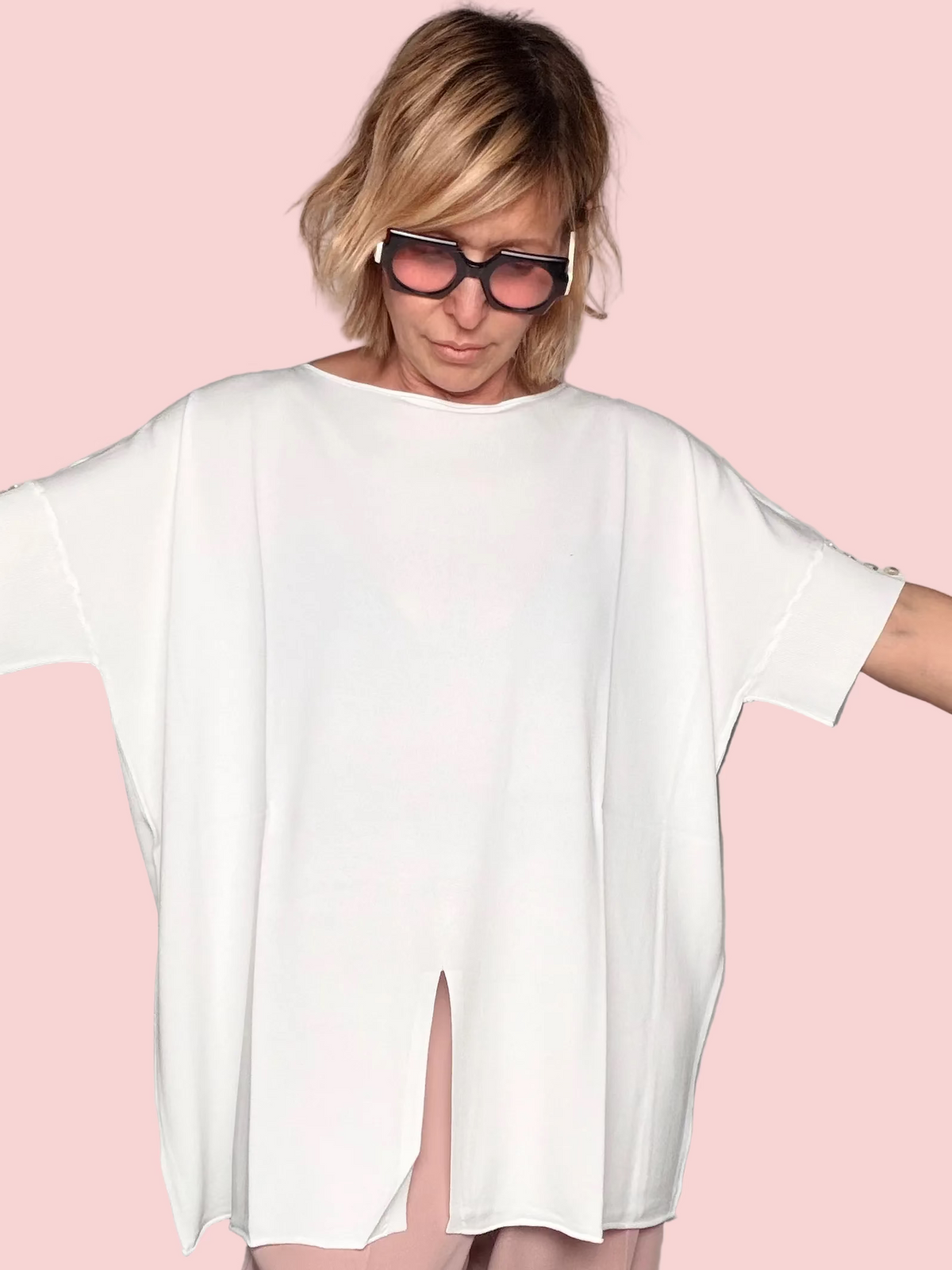 Maglia in Filo Oversize con Spacco