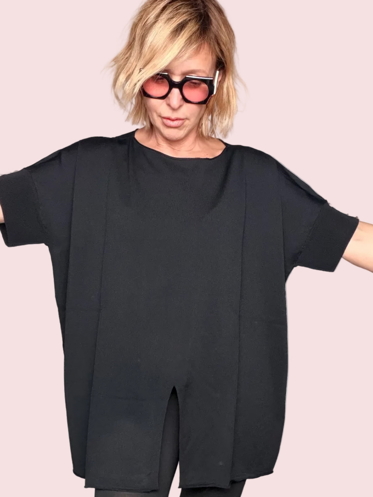 Maglia in Filo Oversize con Spacco