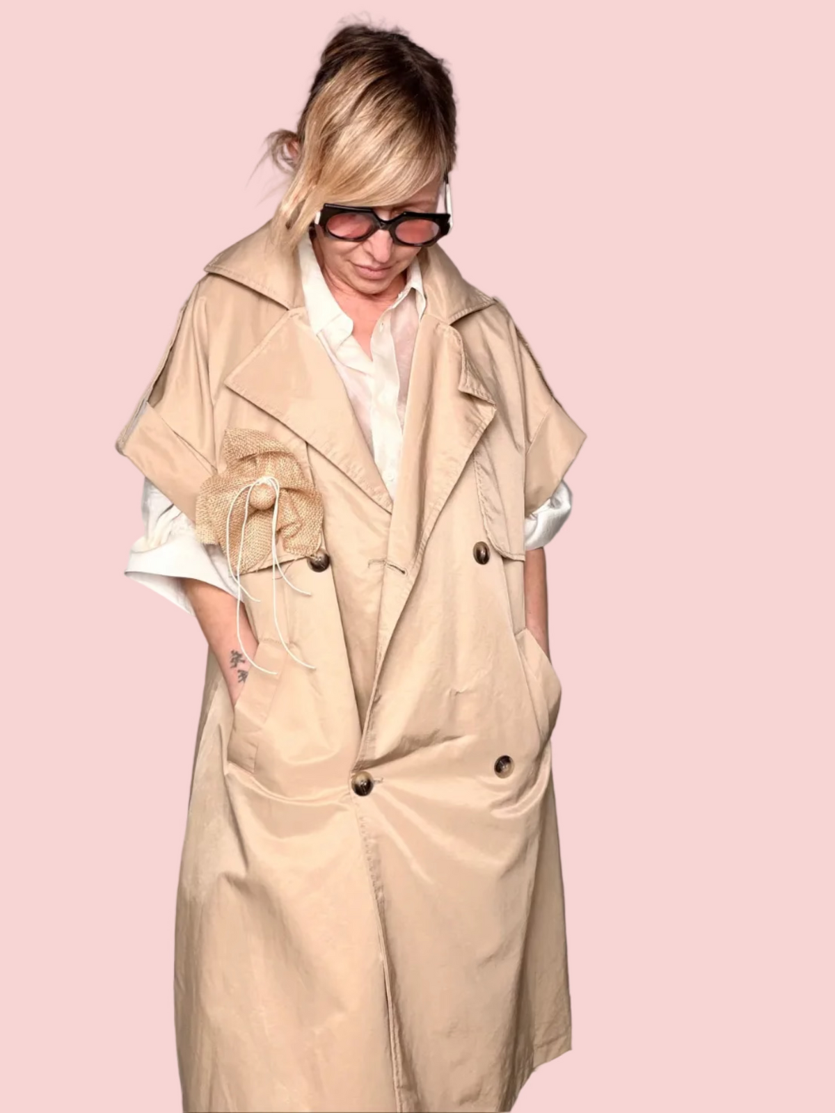 Trench Oversize Senza Maniche