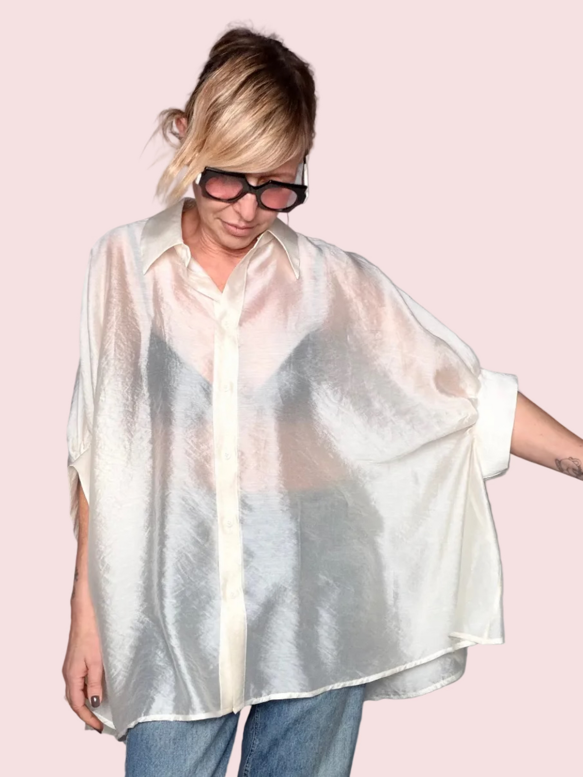 Camicia Oversize in Organza