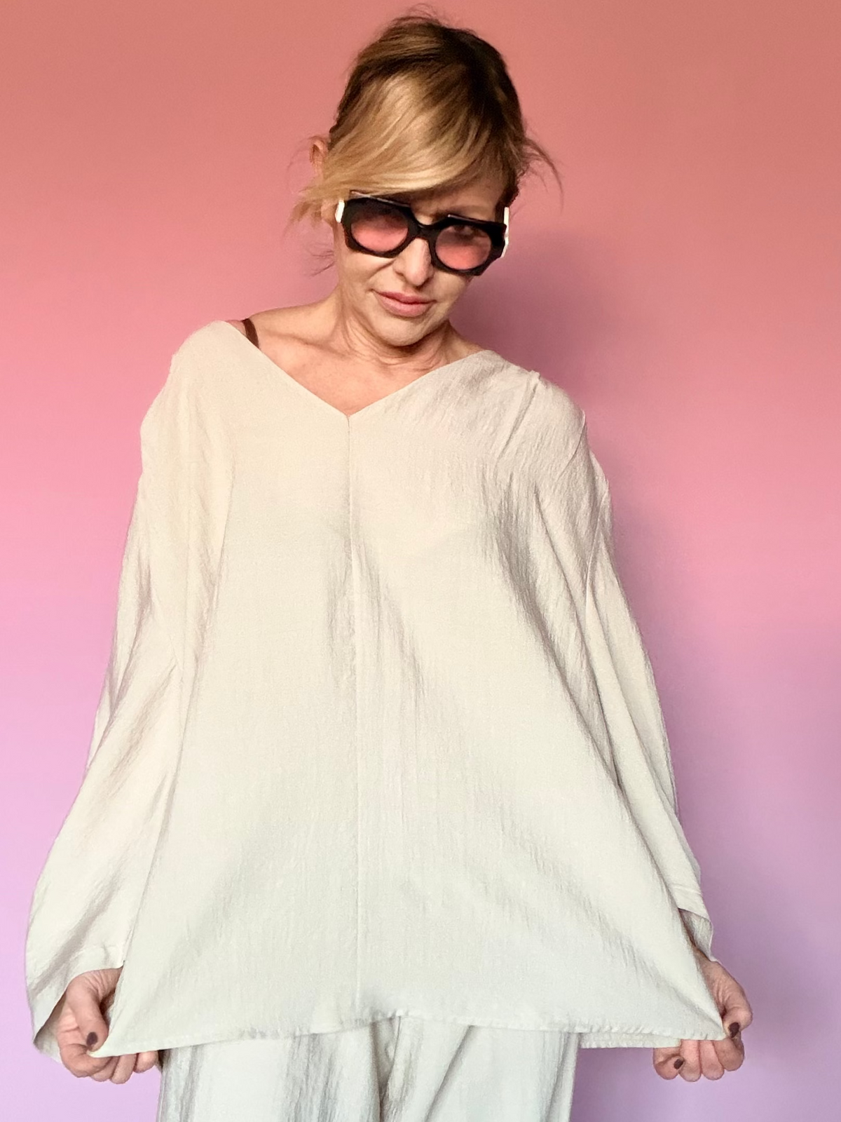 Blusa Over Crinkle