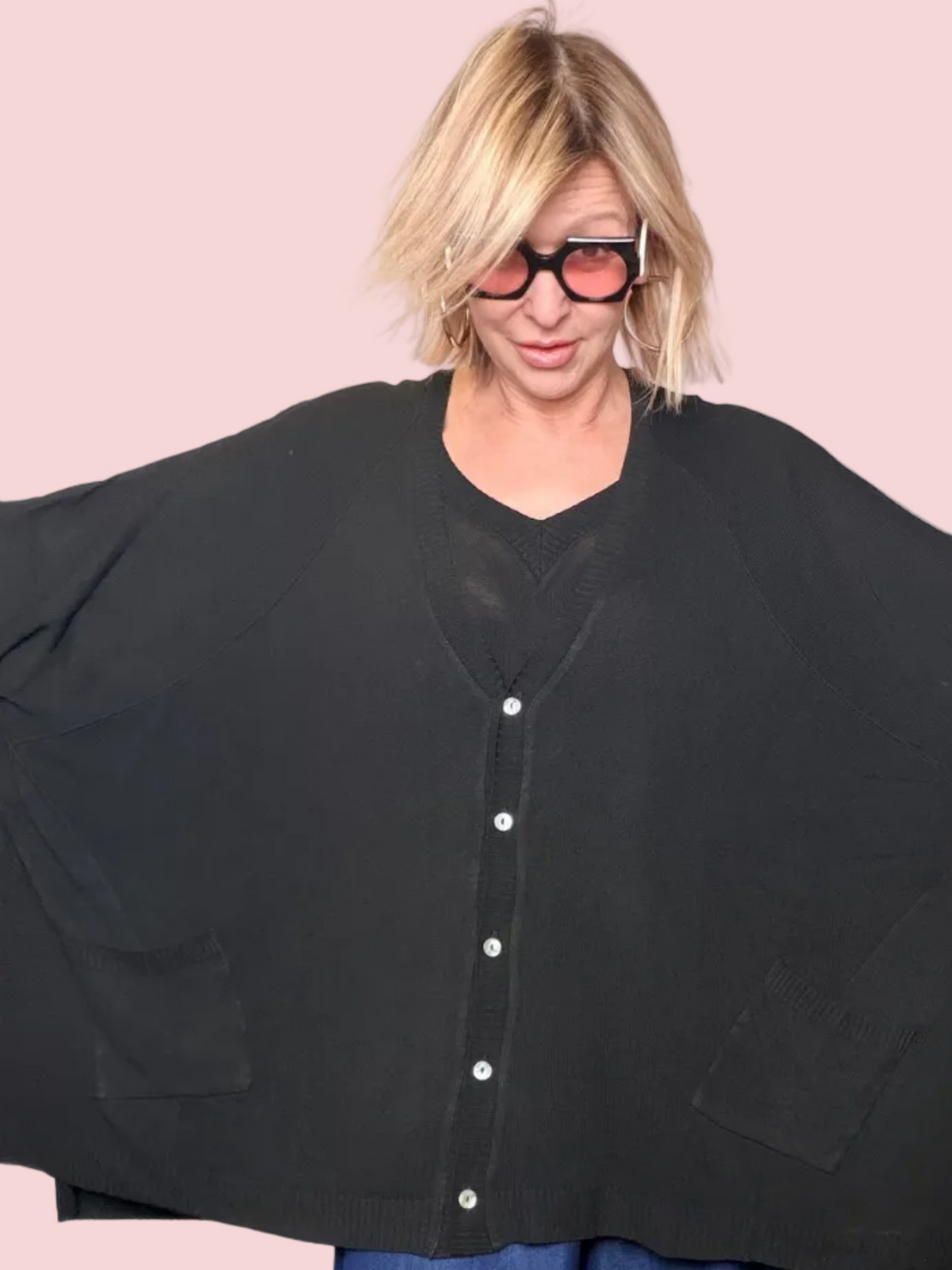 Cardigan Oversize in Filo di Viscosa