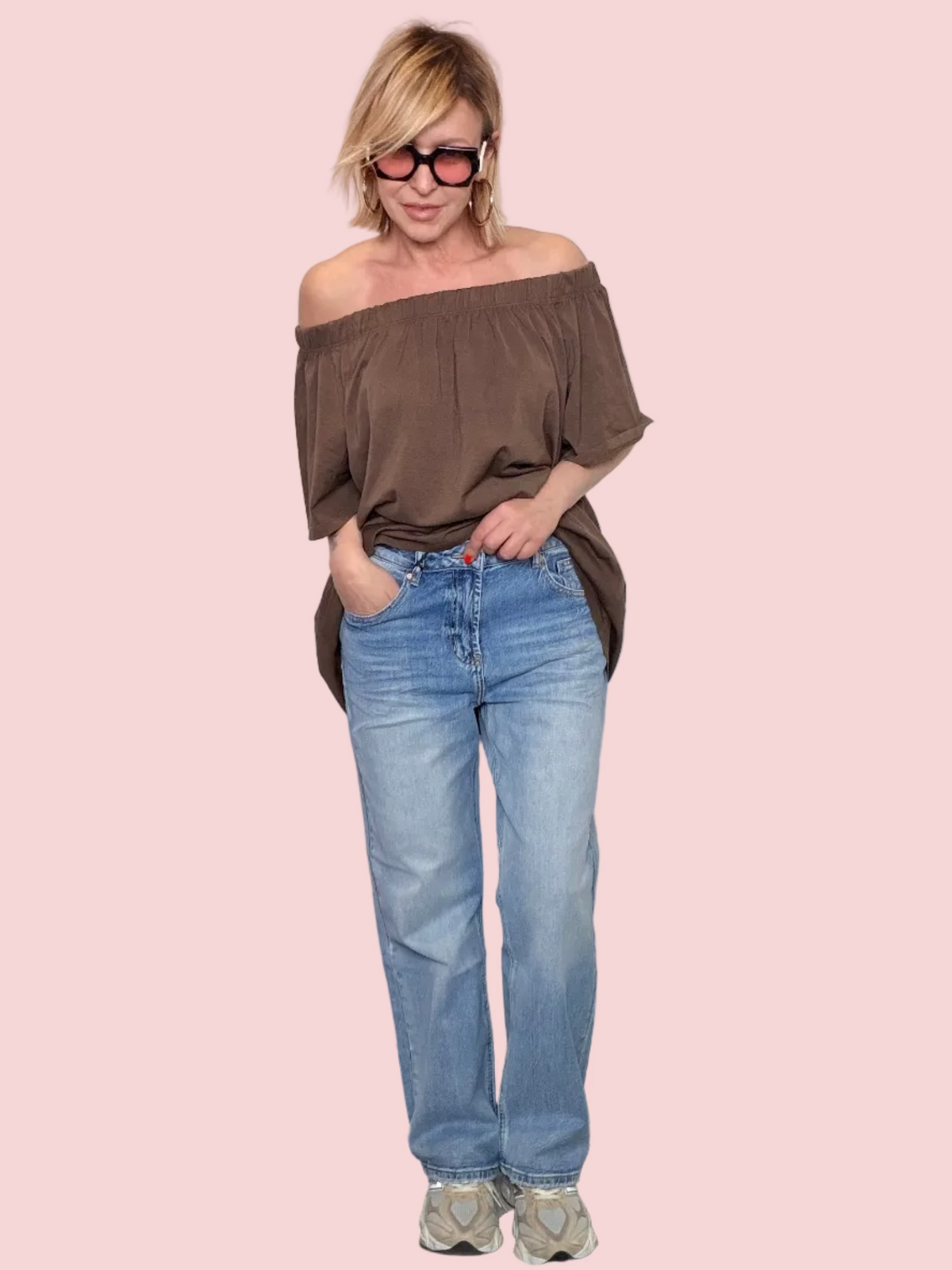 Jeans Dritto con Orlo Sfrangiato