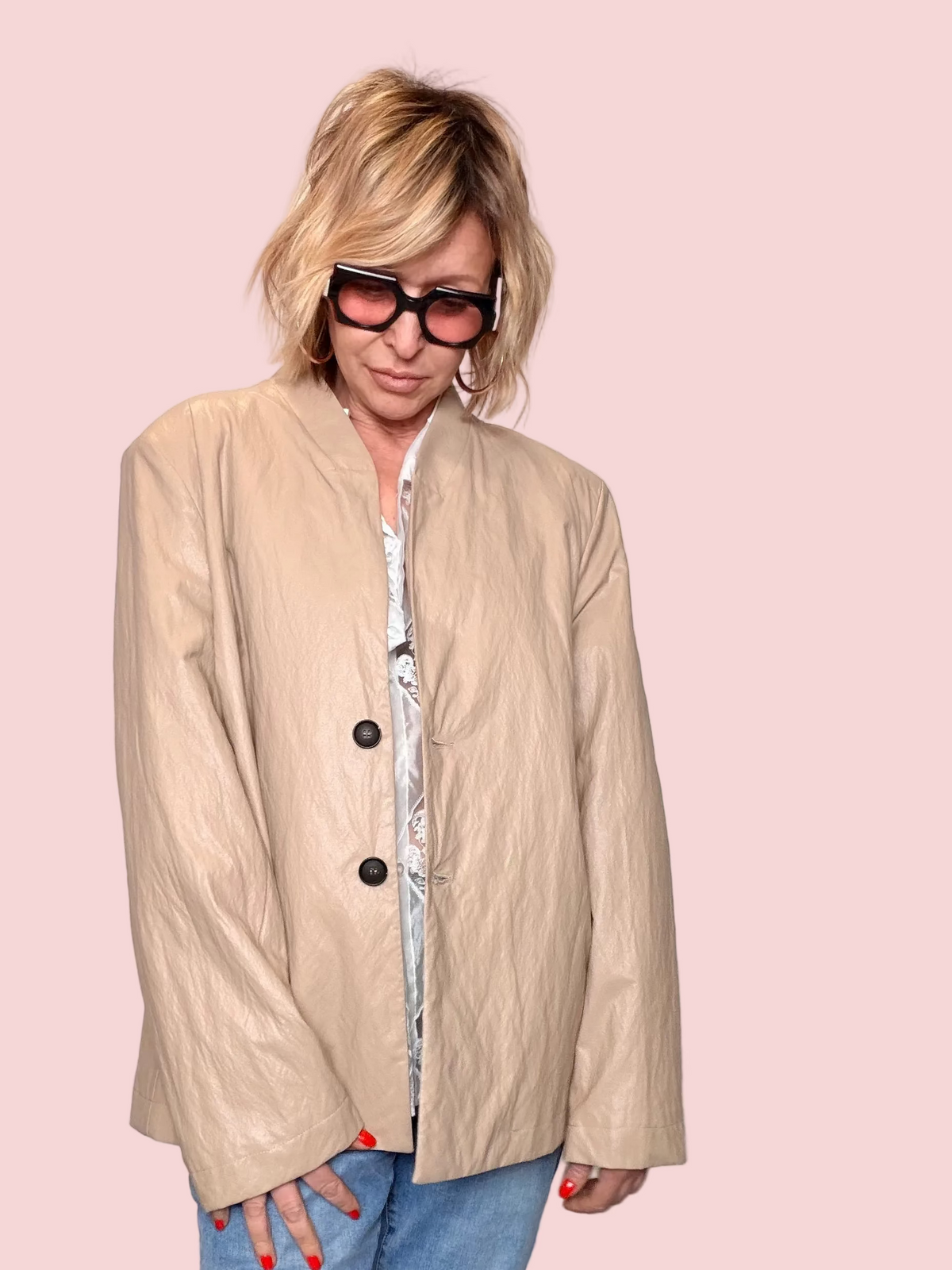 Giacchino in Ecopelle Beige