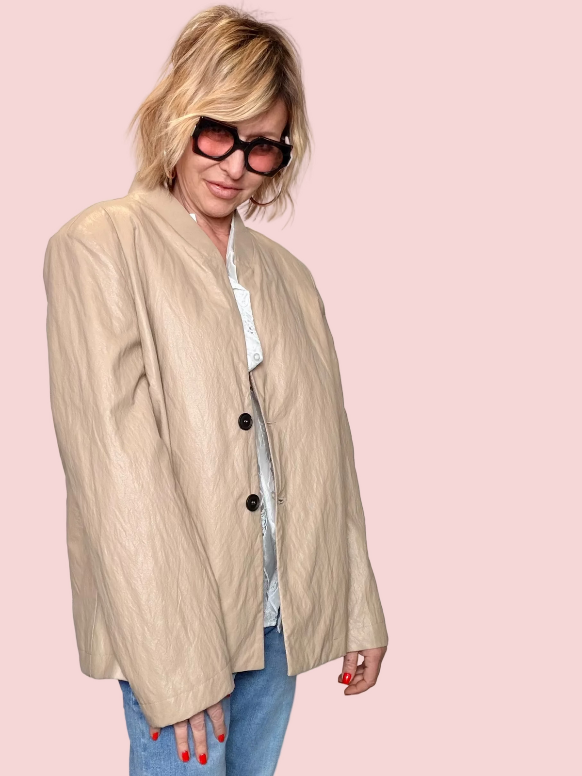 Giacchino in Ecopelle Beige
