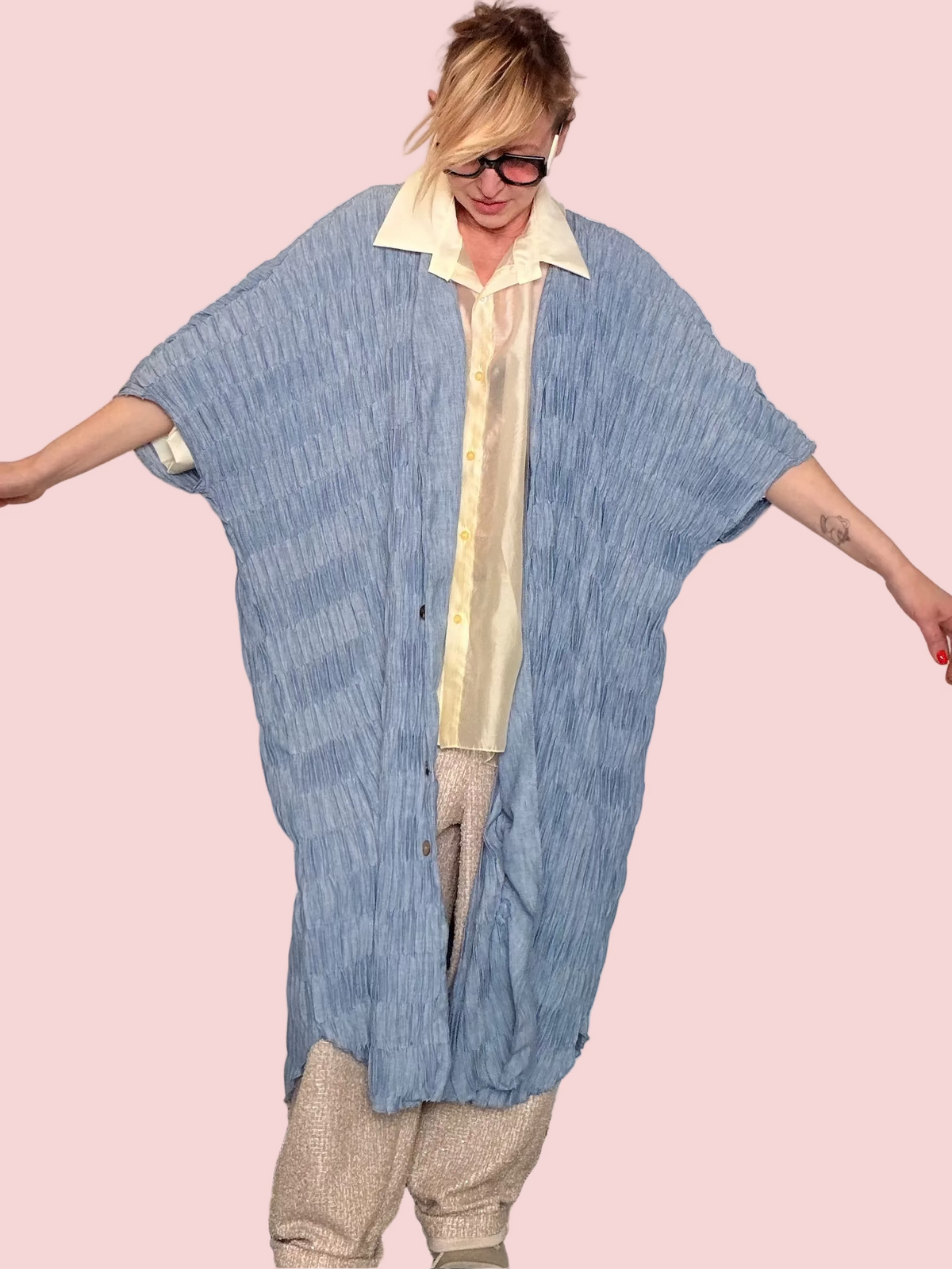 Chemisier Kimono Azzurro