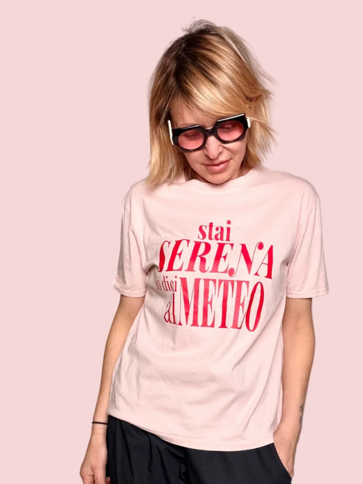 T-shirt “Stai Serena” — Rosa Cipria
