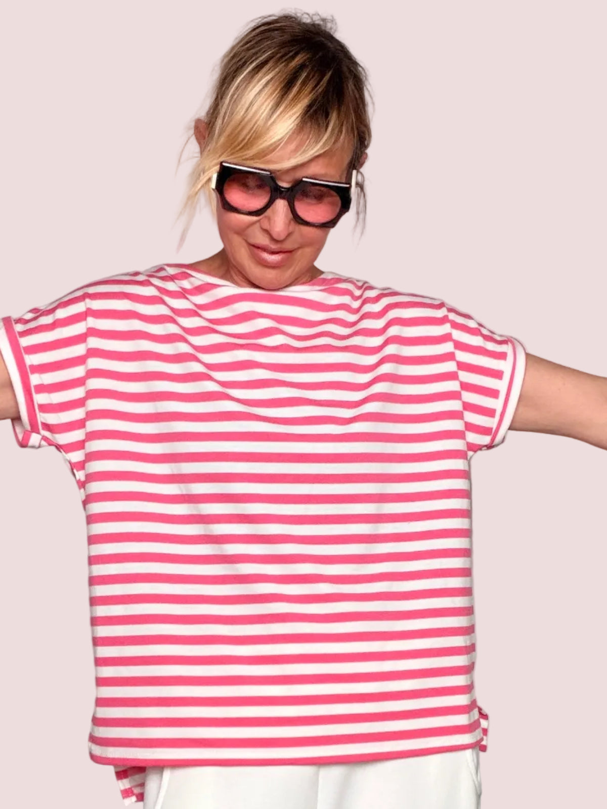 T-shirt a Righe Oversize Marinière