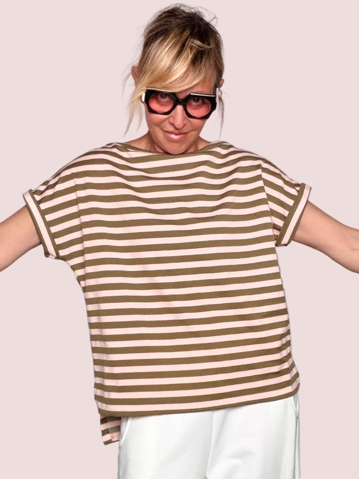 T-shirt a Righe Oversize Marinière