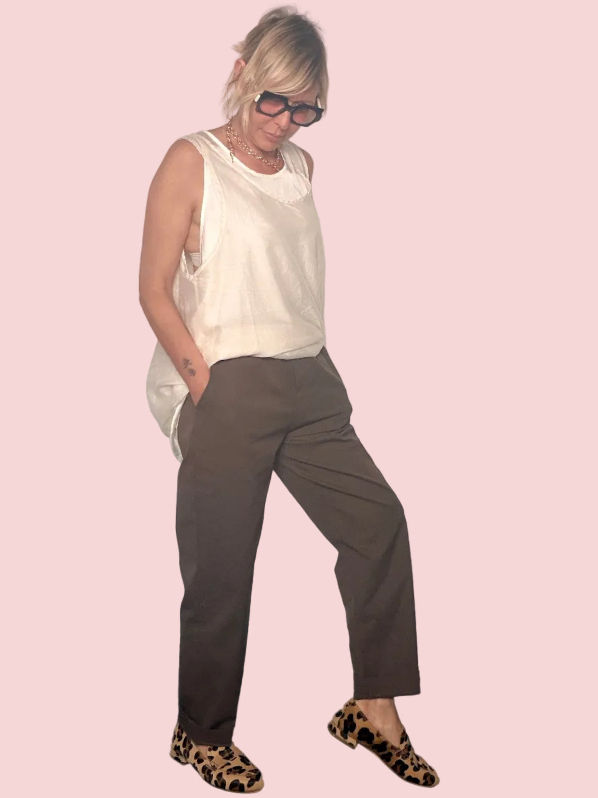 Pantalone Sartoriale con Piega Tortora