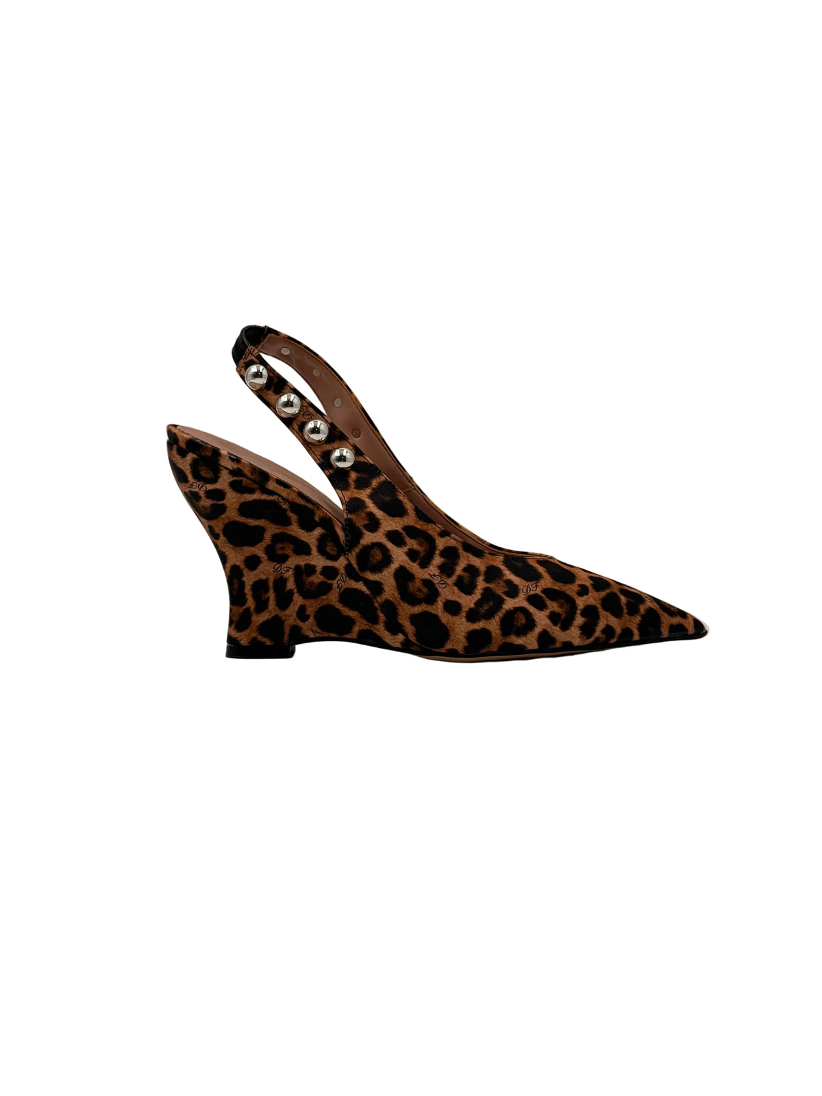 Slingback leopardata con zeppa