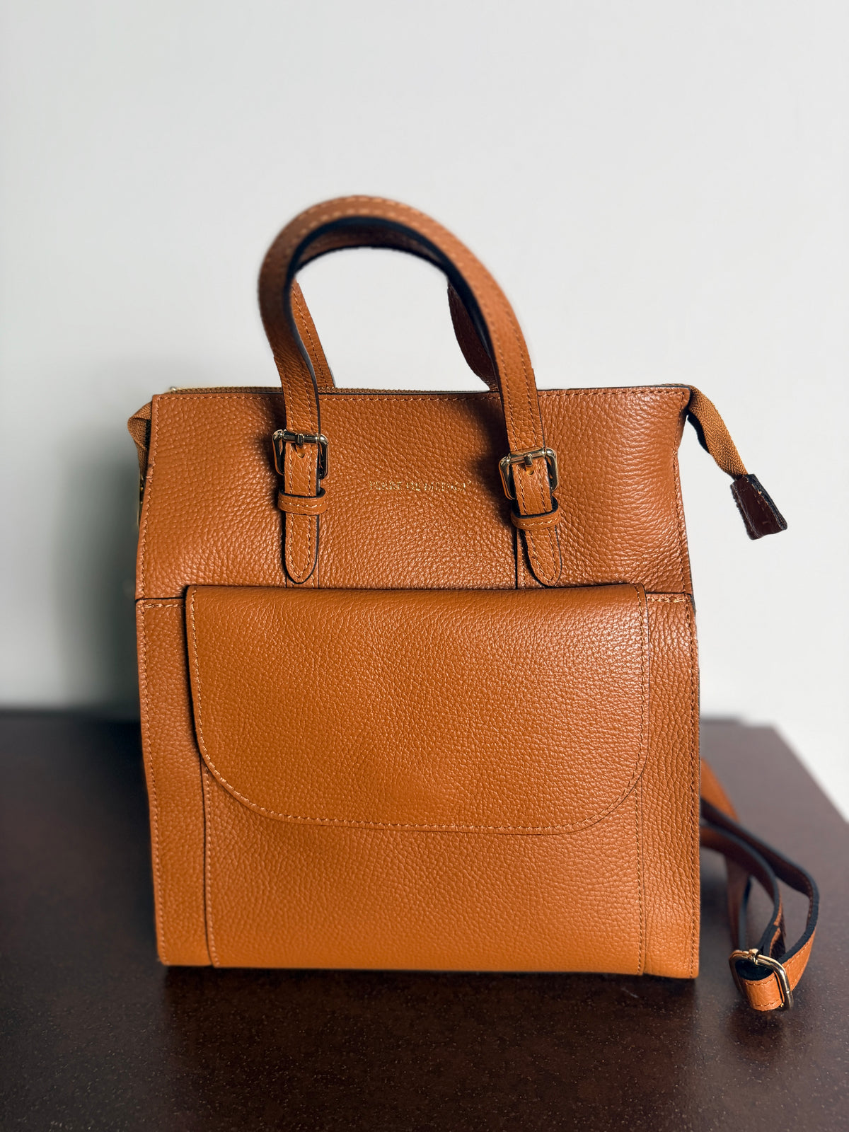 Borsa Zaino in Pelle – Cognac