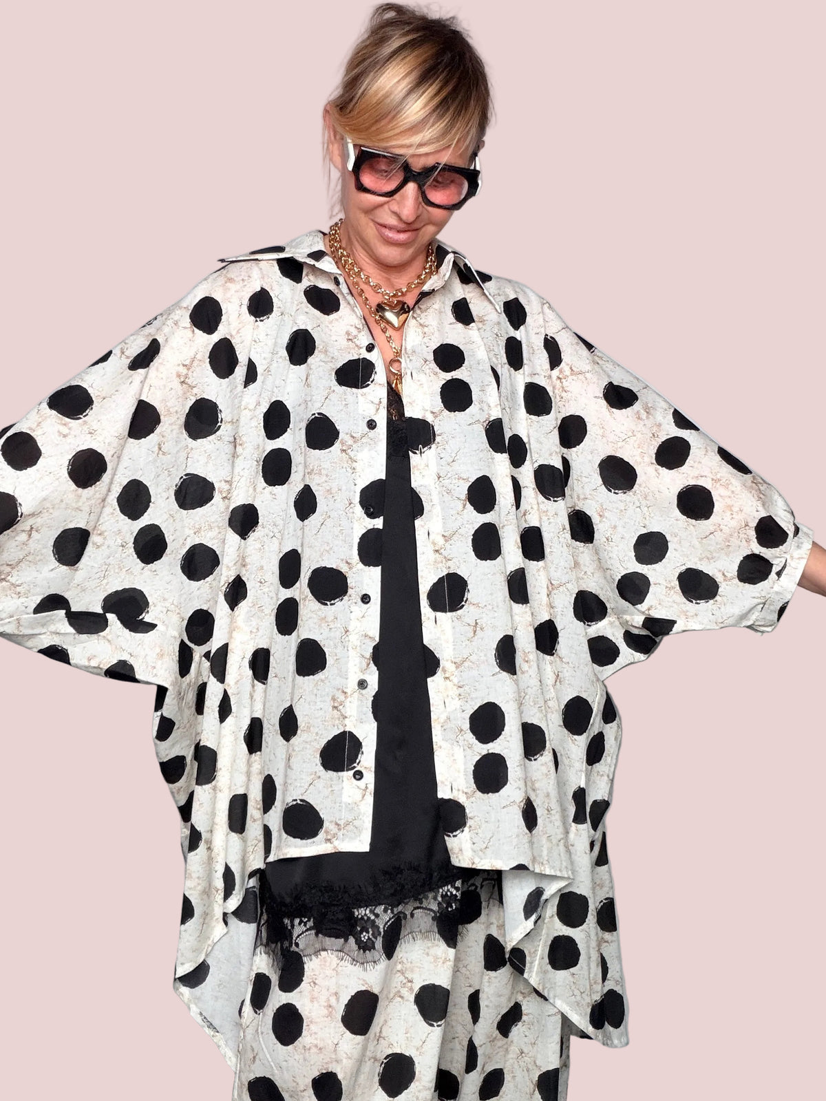Camicia Mussola di Cotone a Pois