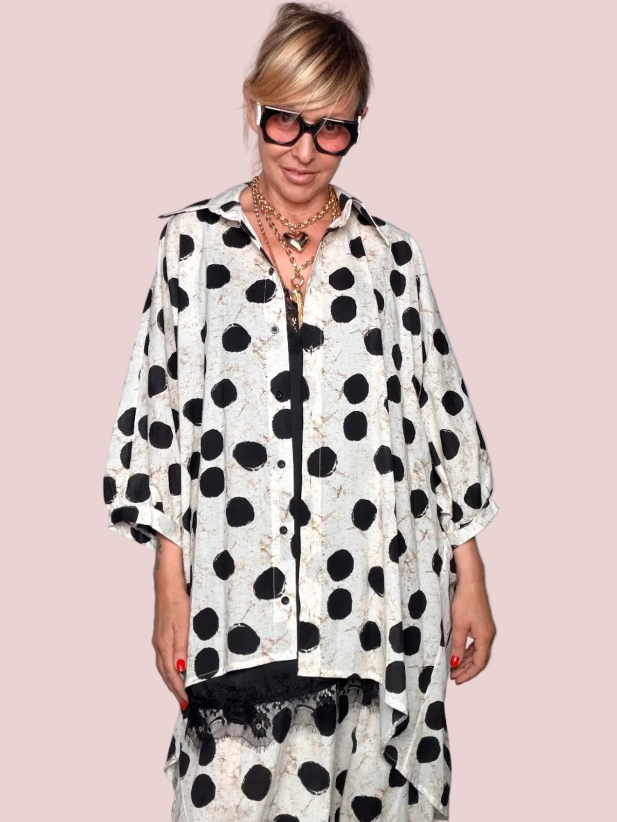 Camicia Mussola di Cotone a Pois
