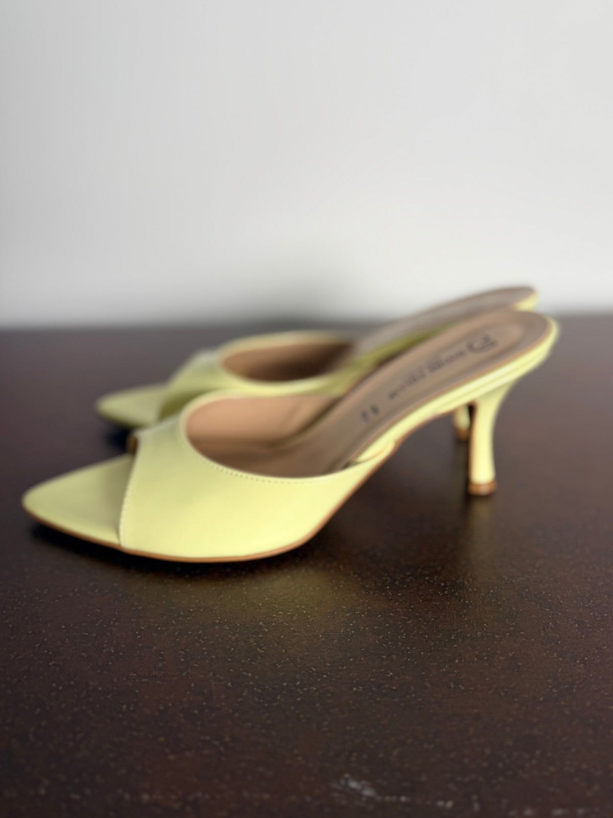 Mule Kitten Heel Vera Pelle Lime