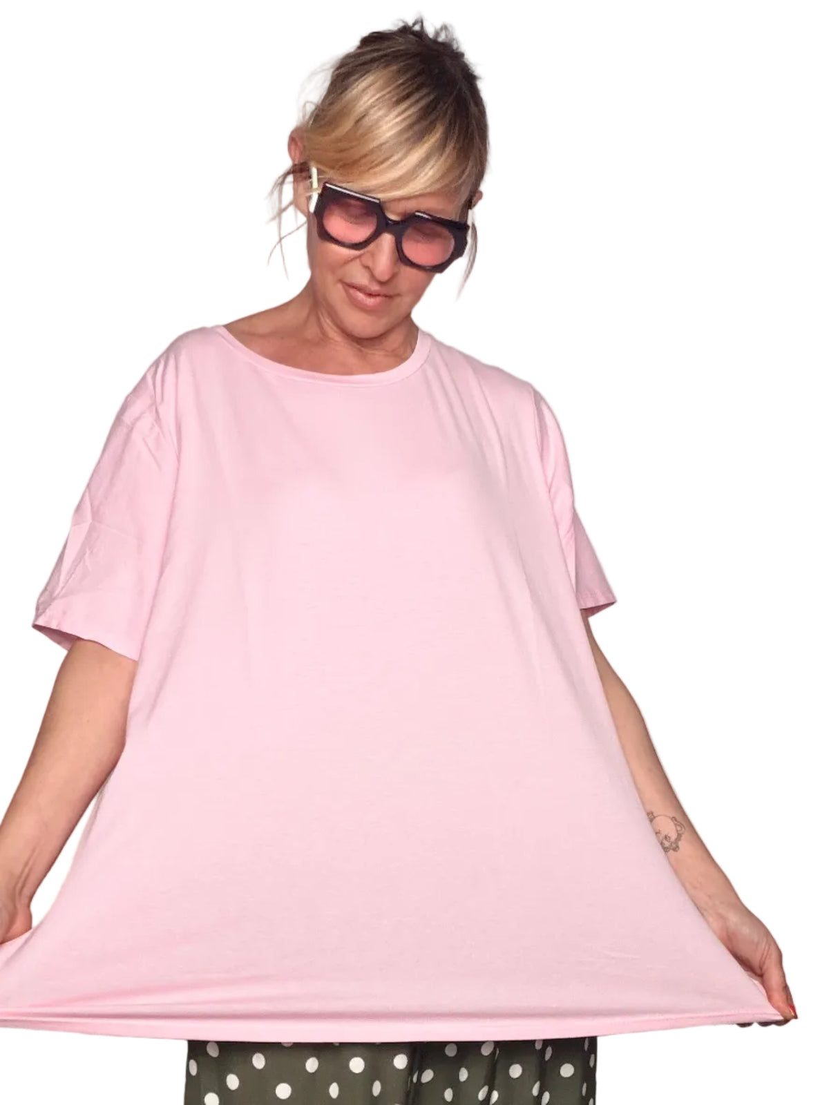 T-shirt Oversize Tinta Unita – Rosa Cipria