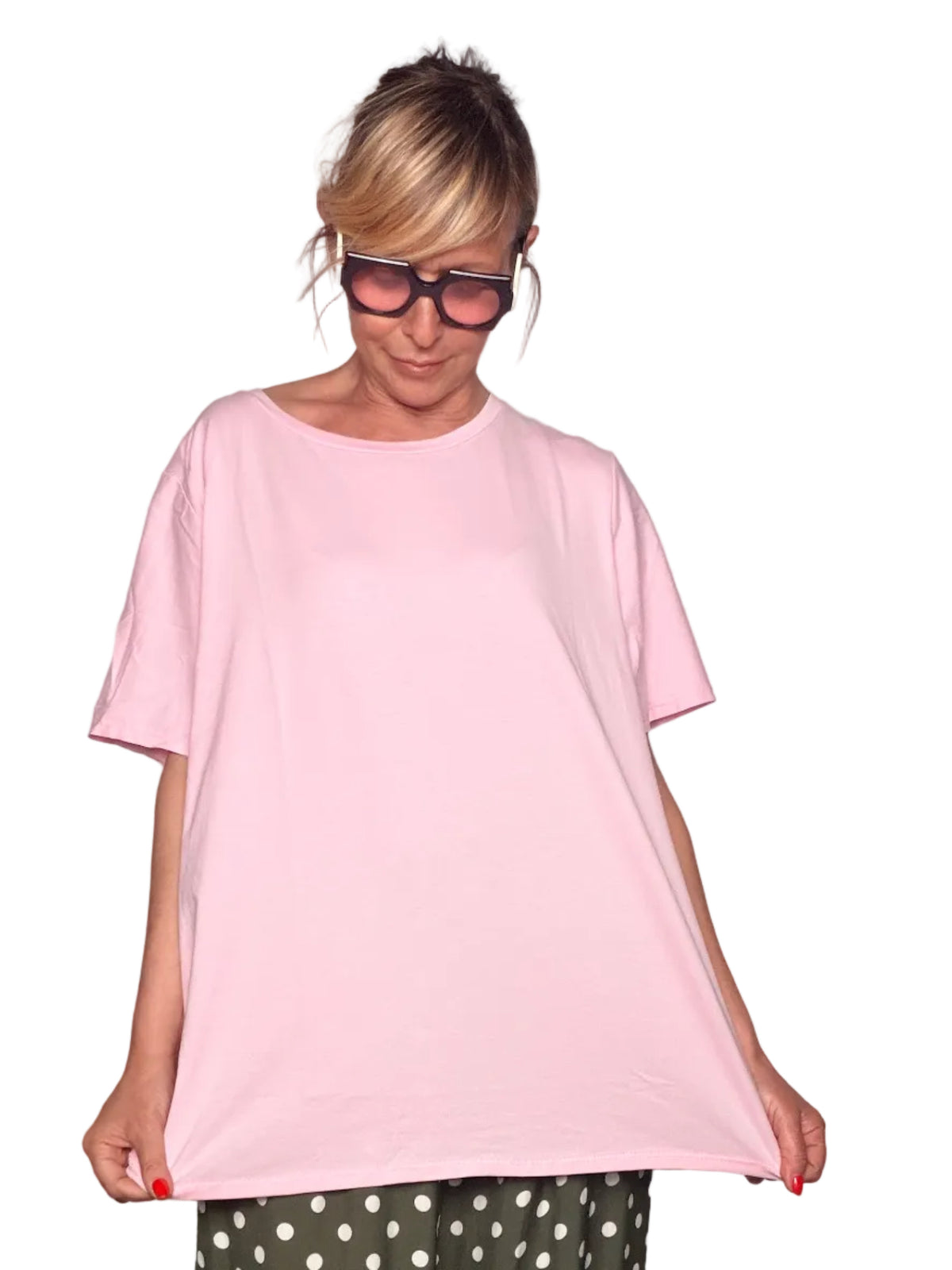 T-shirt Oversize Tinta Unita – Rosa Cipria