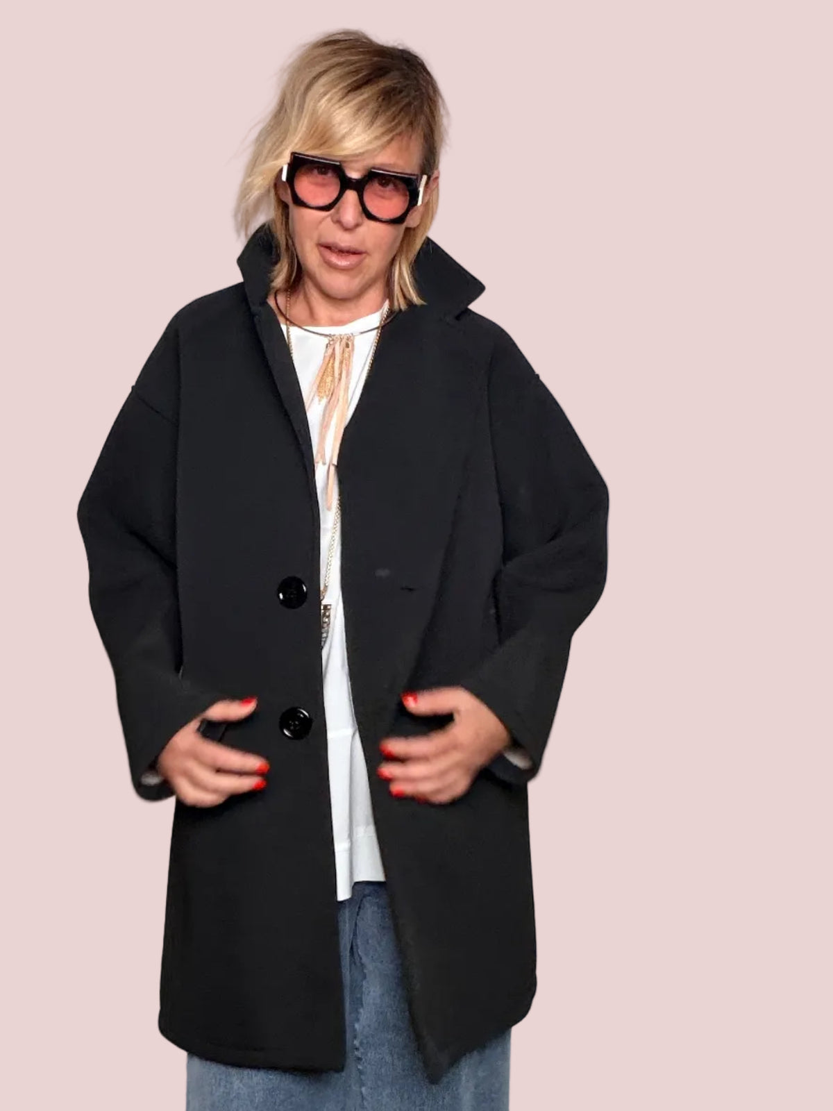 Giacca Oversize in Neoprene – Nero