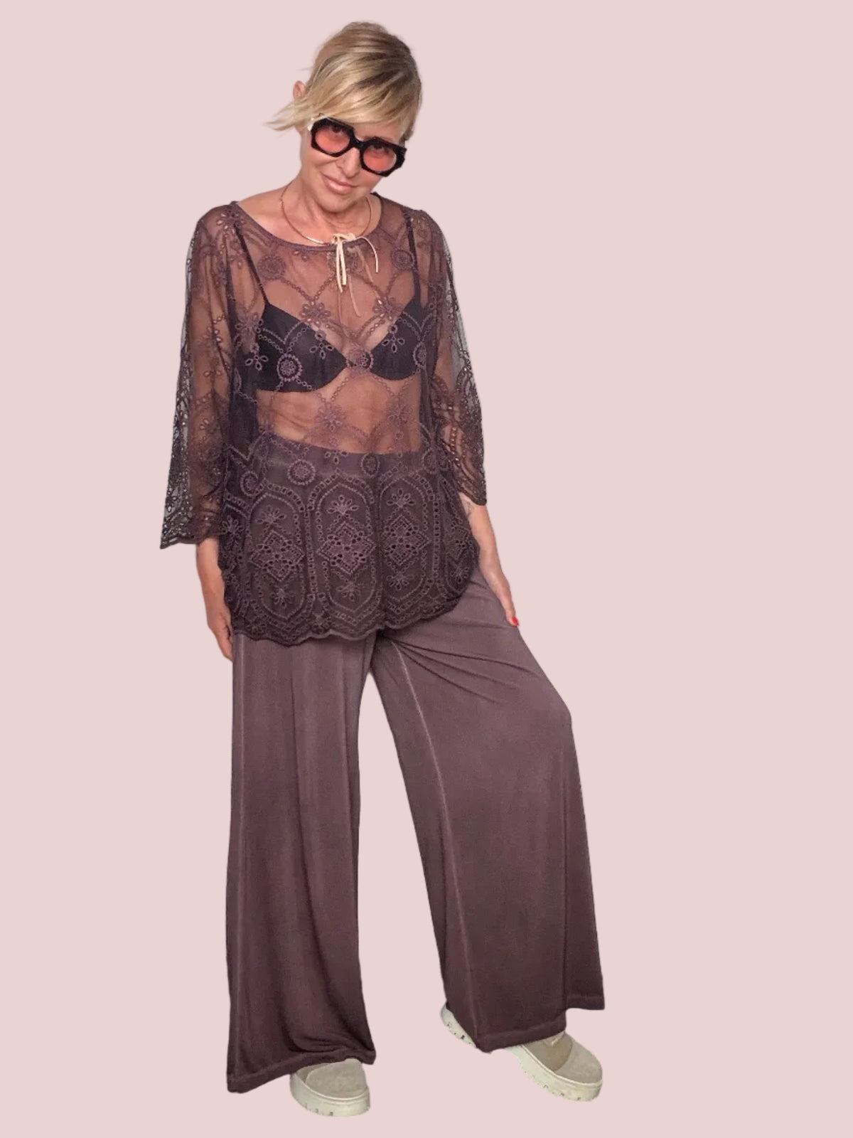 Top Pizzo Ricamato – Mauve