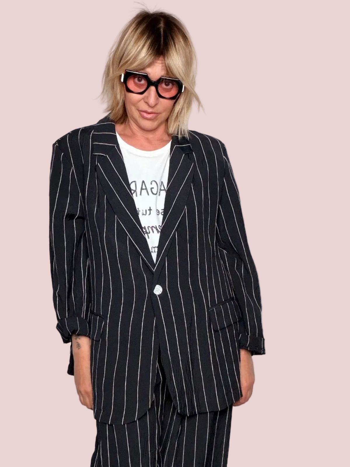 Giacca Gessata Oversize