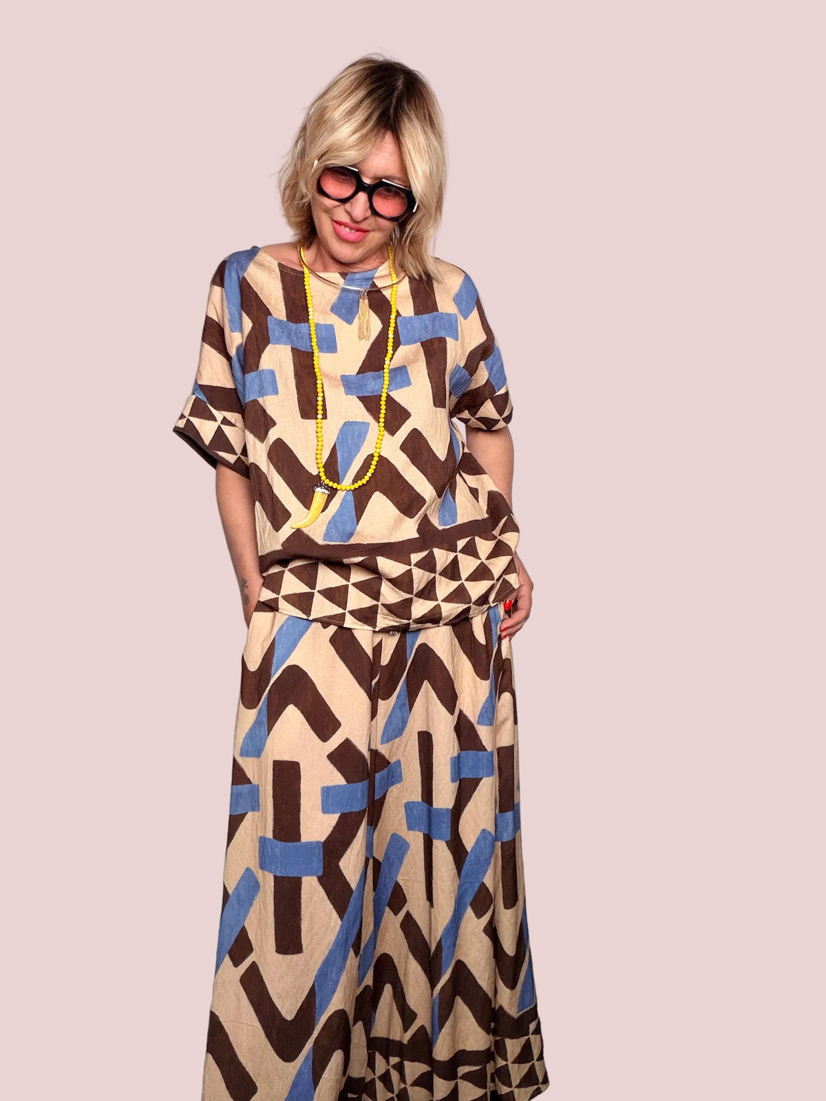 Completo Coordinato – Stampa Geometrica Anni '70