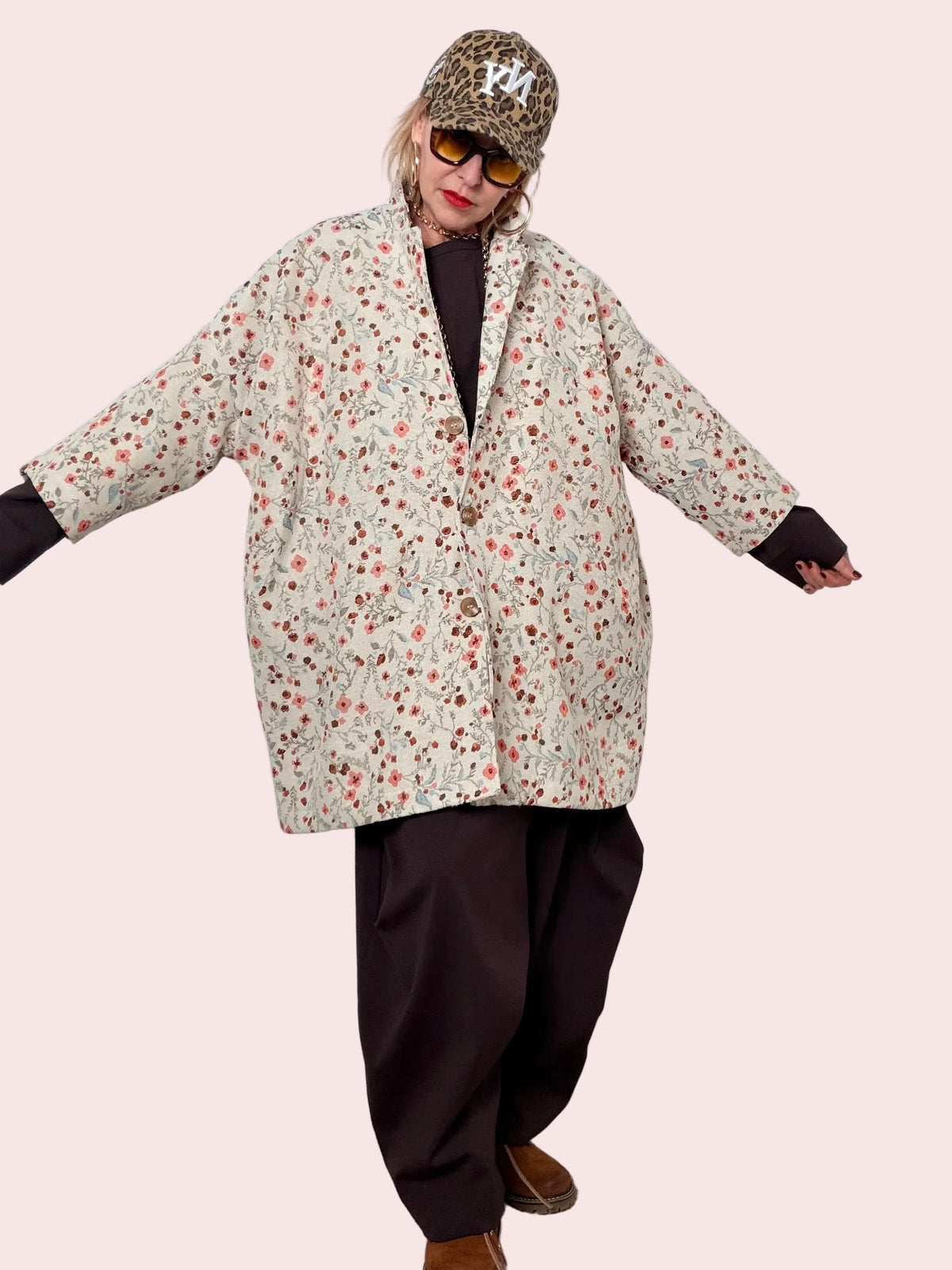 Giacca Over jacquard Fantasia Floreale