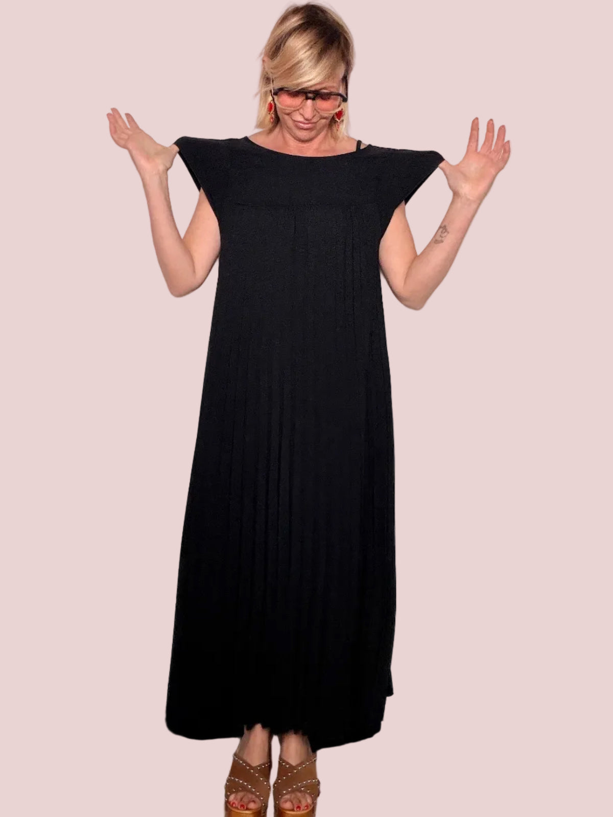 Abito Maxi Plissé con Gonna Solare