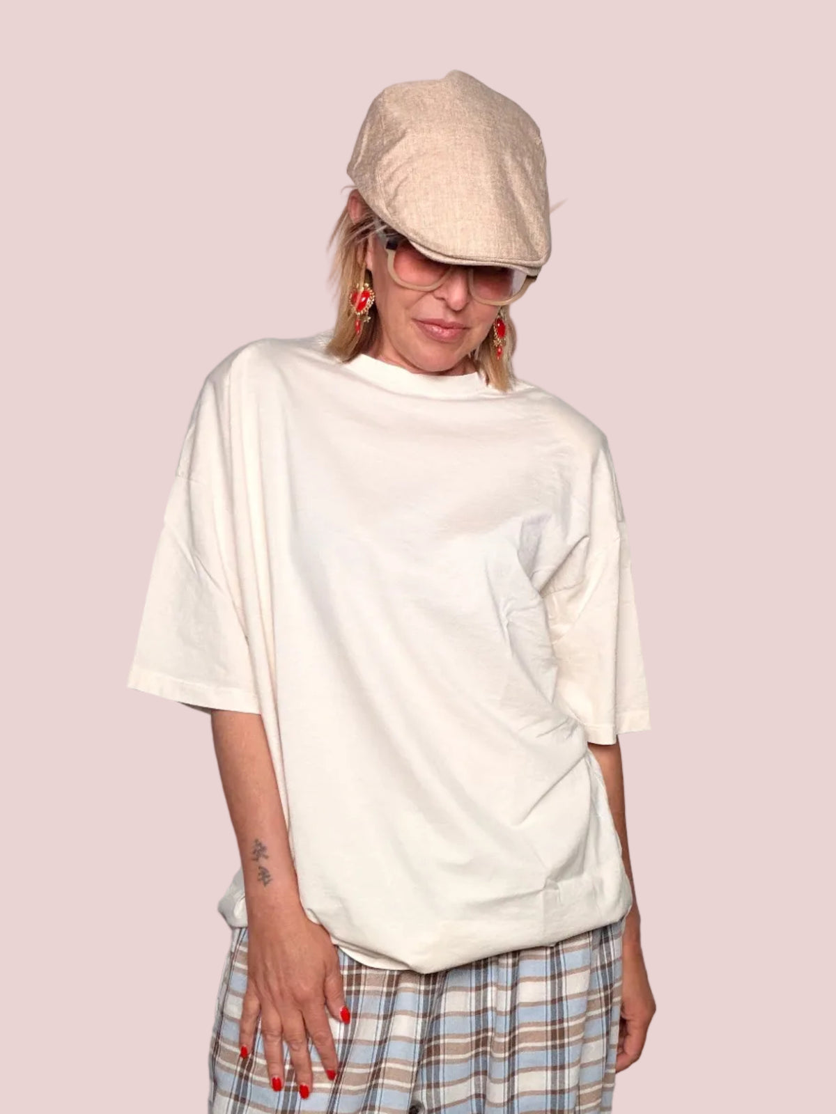 T-Shirt Oversize con Spalline