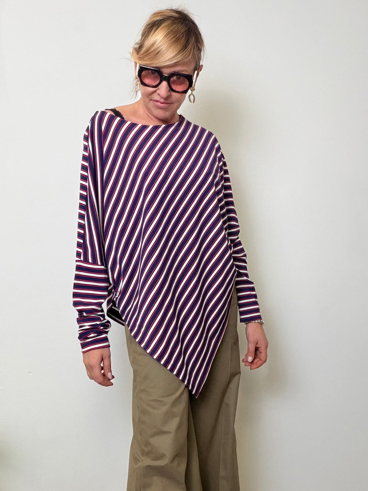 Maglia Over a Righe Diagonali
