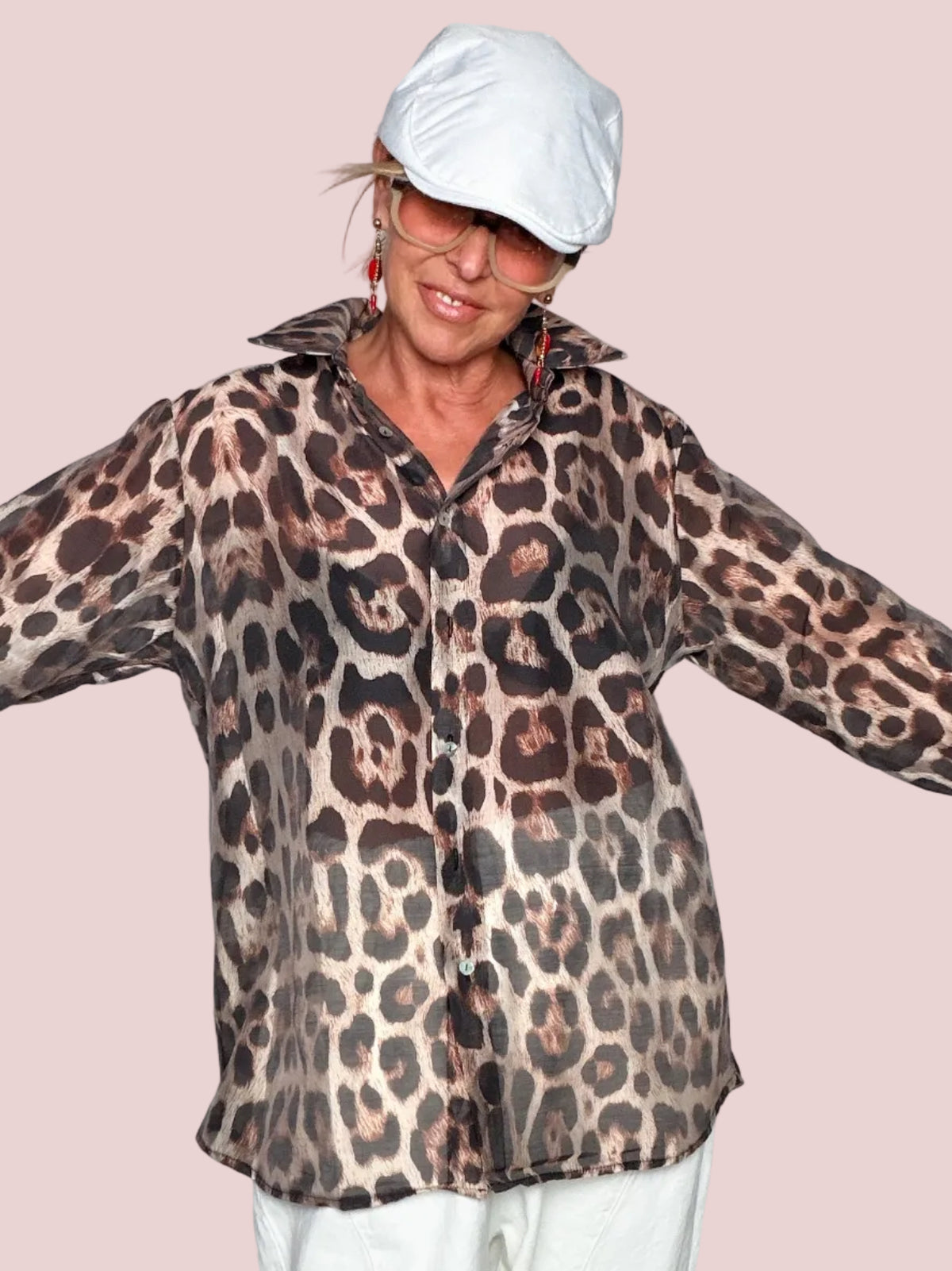 Camicia Leopardata in Chiffon – Oversize