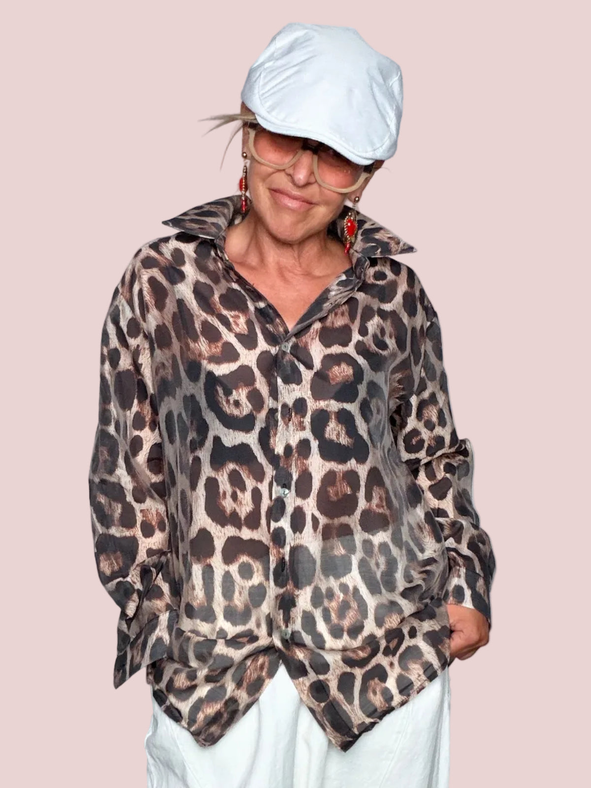 Camicia Leopardata in Chiffon – Oversize