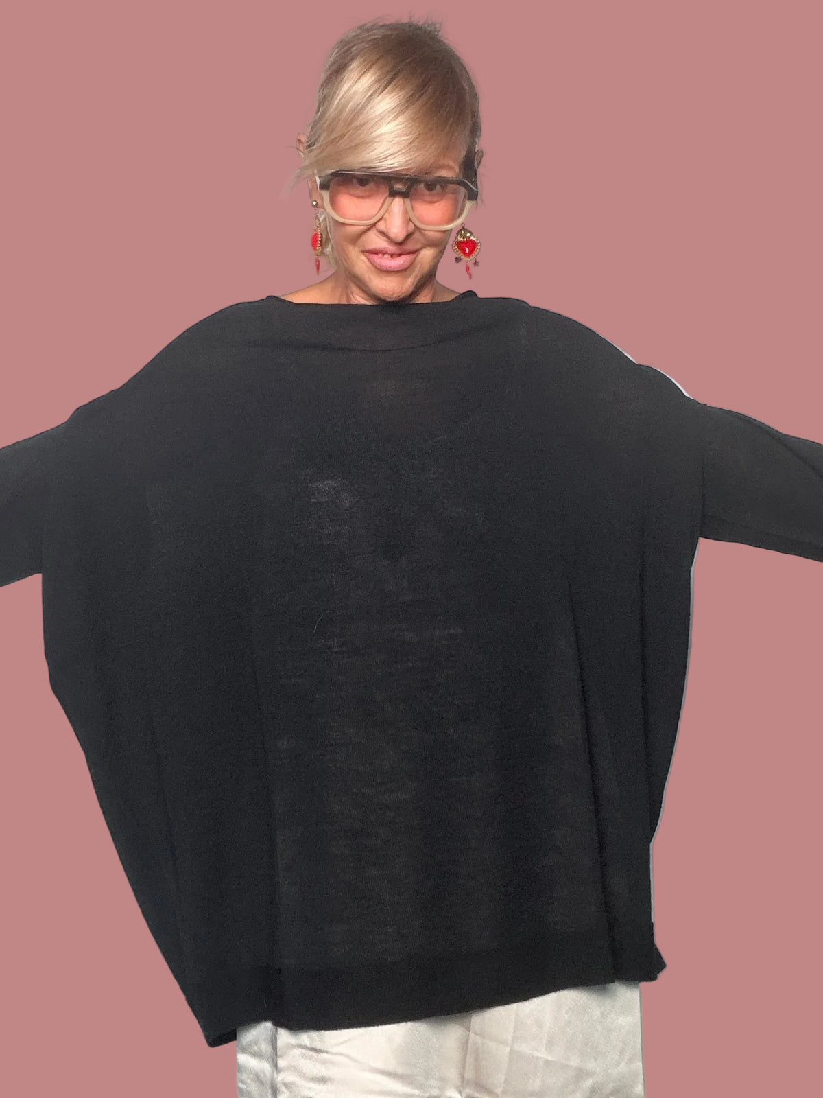 Maglia oversize a barchetta