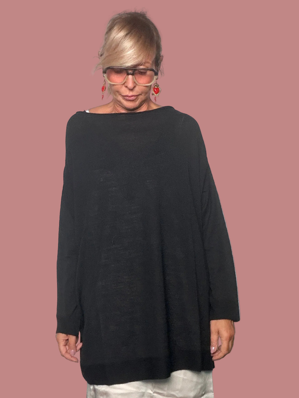 Maglia oversize a barchetta