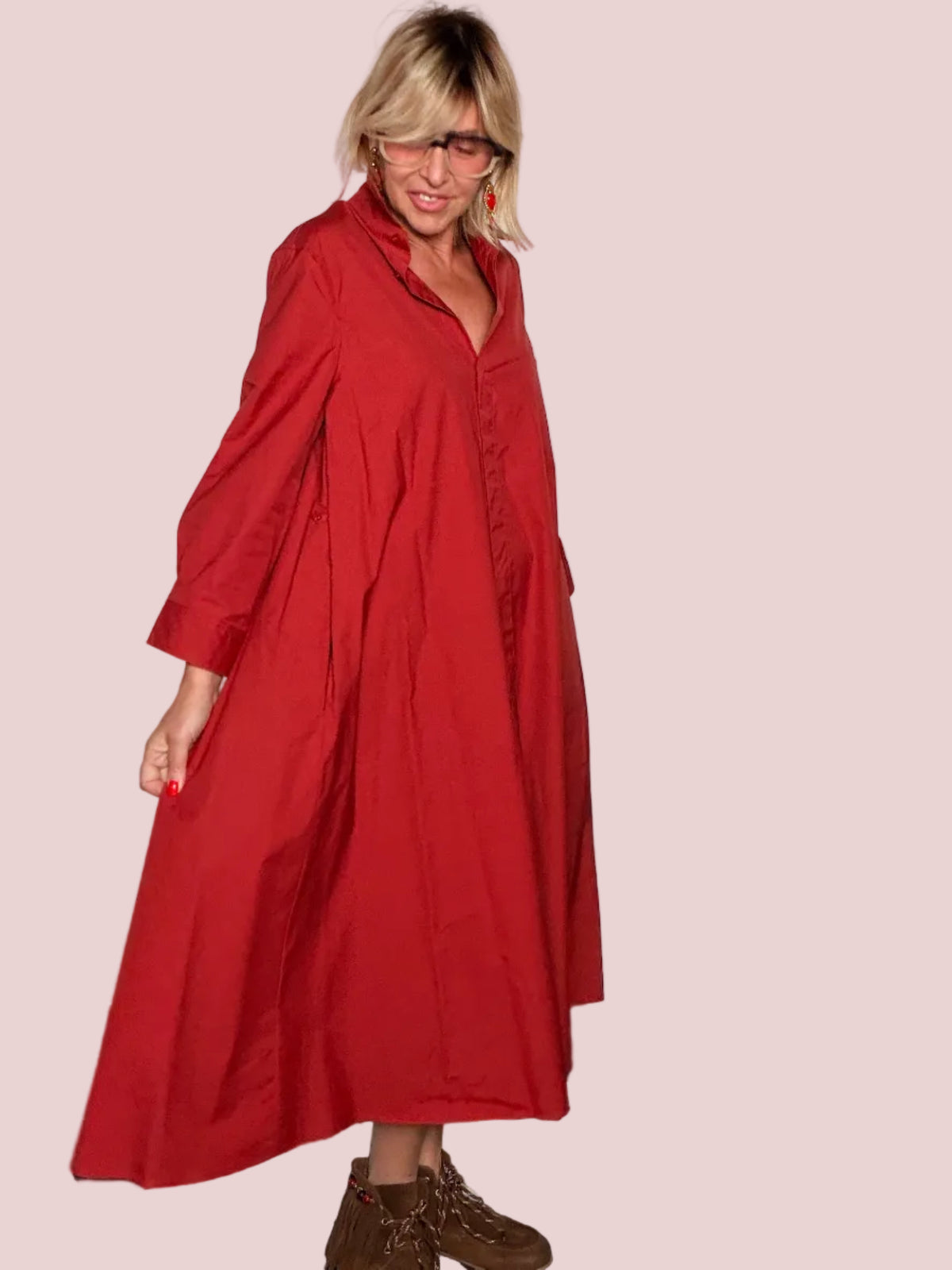 Abito Chemisier Maxi in Cotone