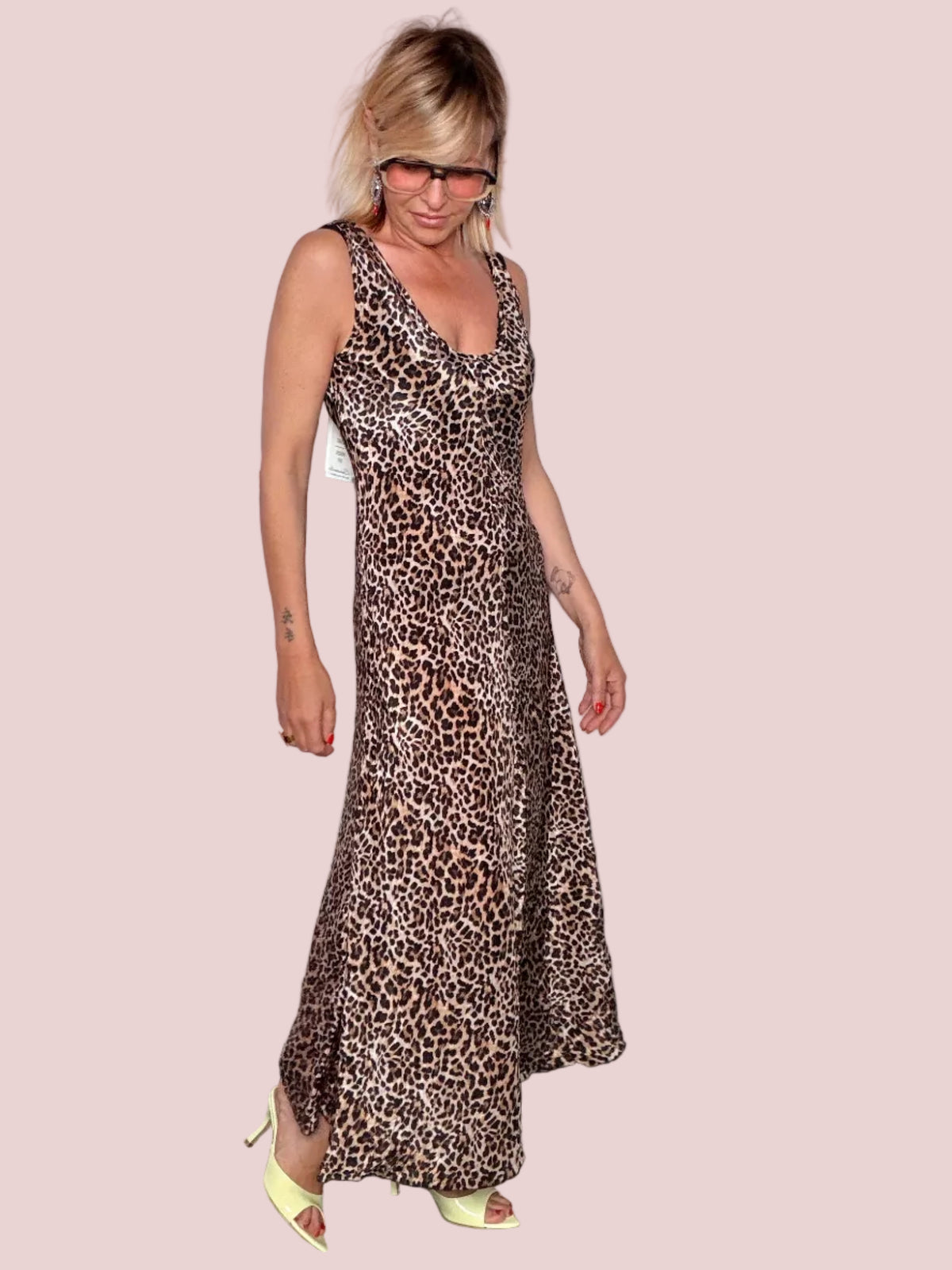 Slip Dress Maxi Animalier Leopardato Viscosa