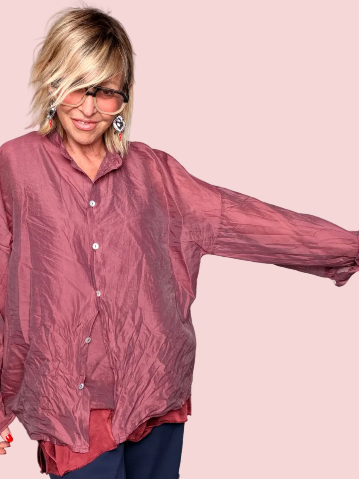 Camicia Oversize in Tencel Voile