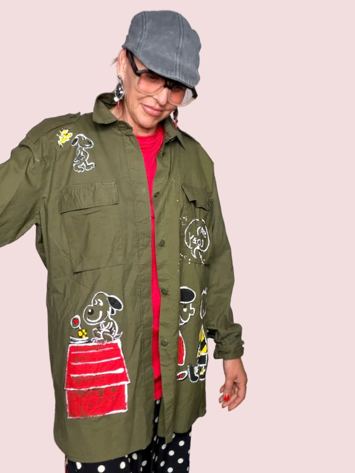 Camicia Militare Oversize Peanuts Art – Snoopy Stay Coo